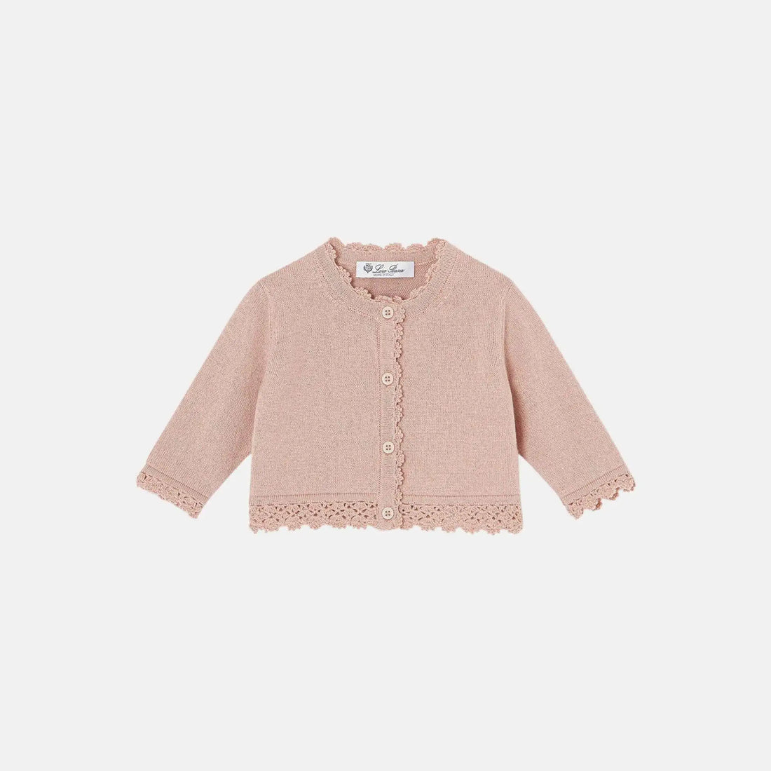 Loro Piana Baby Rosebud Cardigan Cashmere Cotton, Front