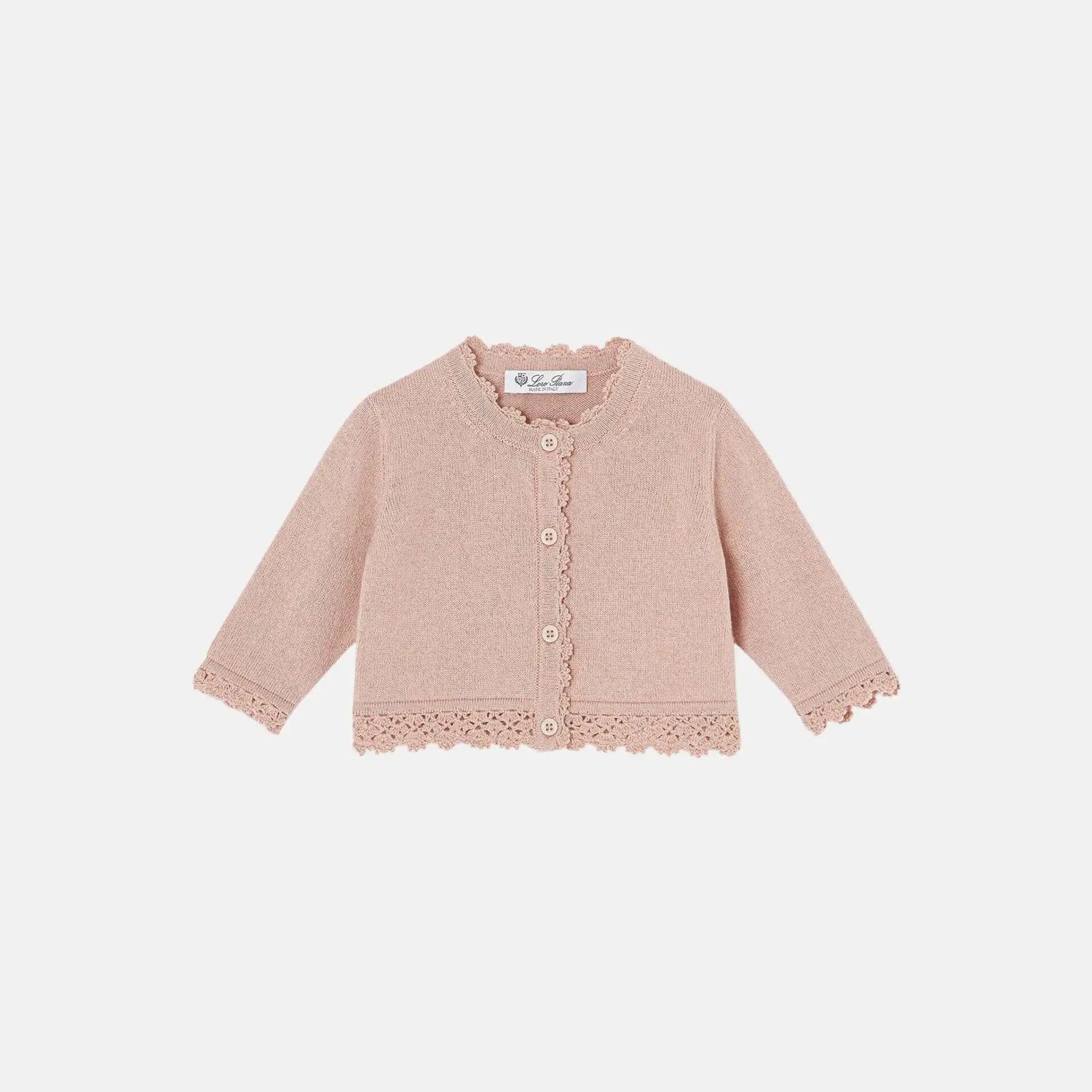 Loro Piana Baby Rosebud Cardigan Cashmere Cotton, Front