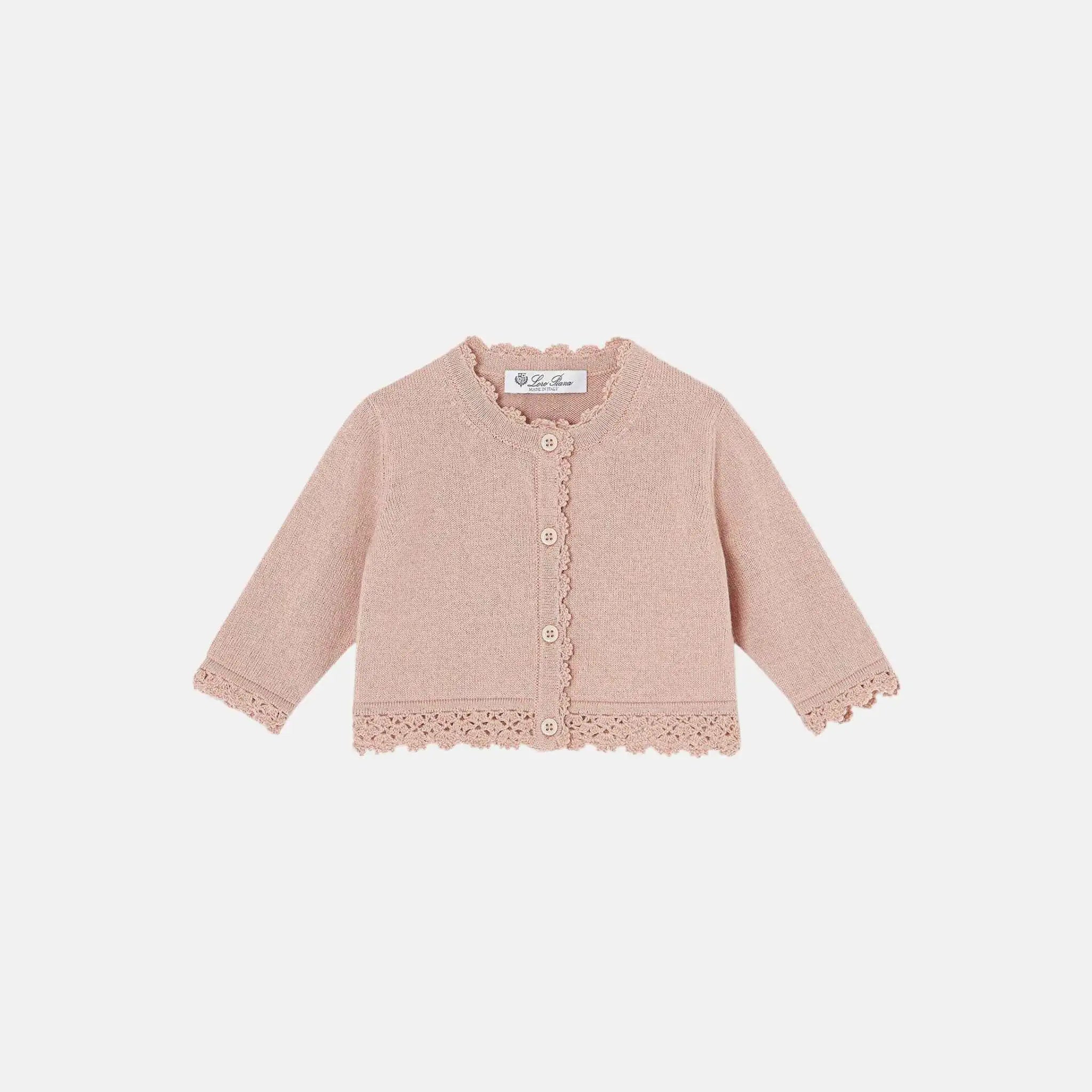 Loro Piana Baby Rosebud Cardigan Cashmere Cotton, Front