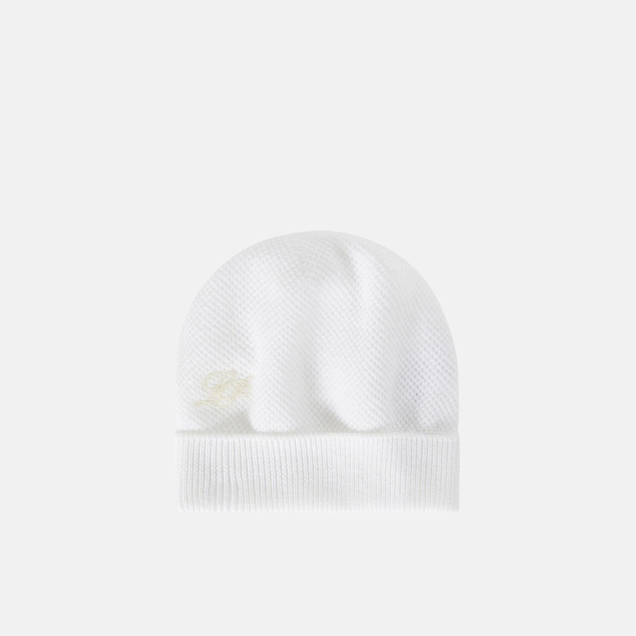 Loro Piana Baby Sunrise Beanie Cotton, Optical White