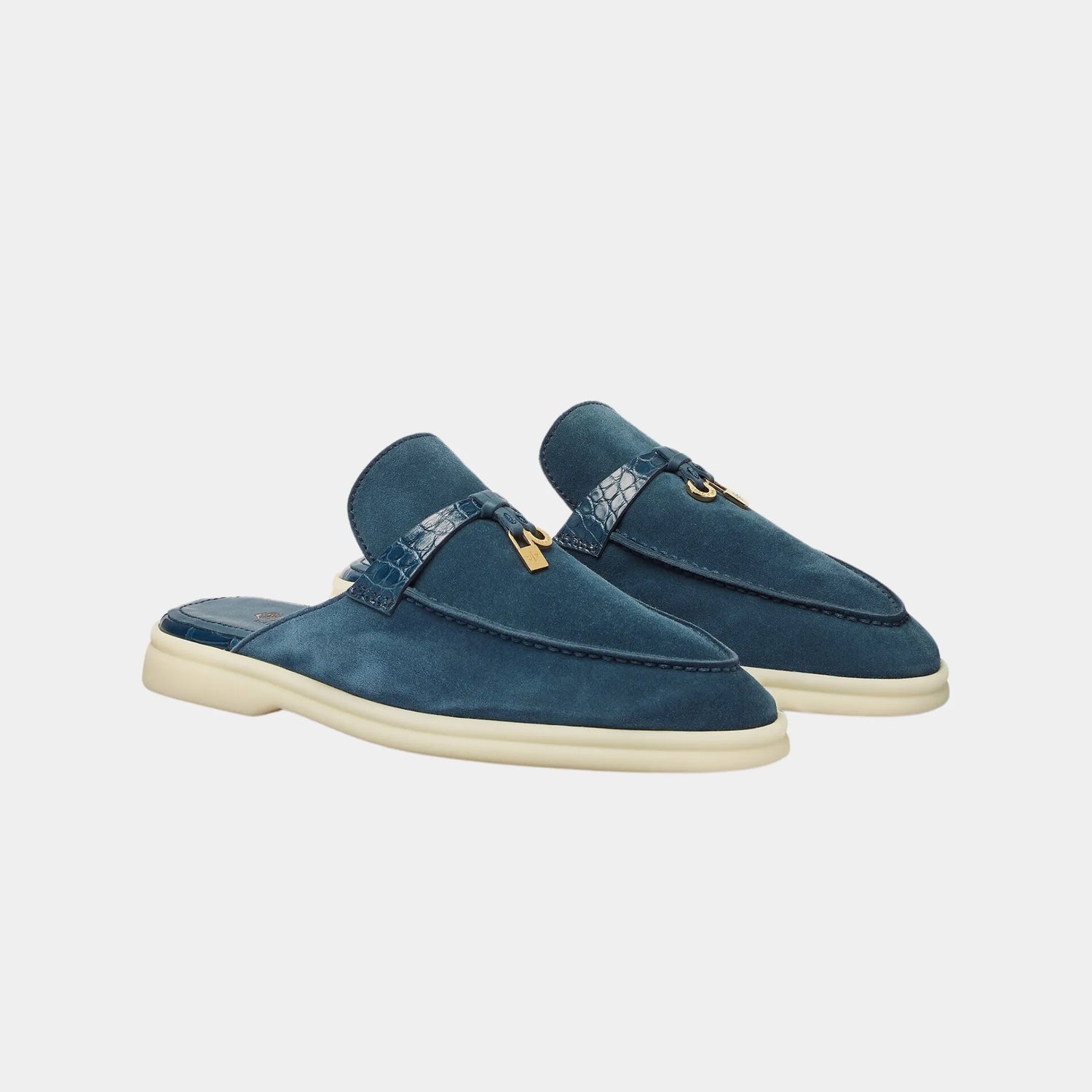 Charms Walk Babouche Loafer Suede With Alligator Saddles