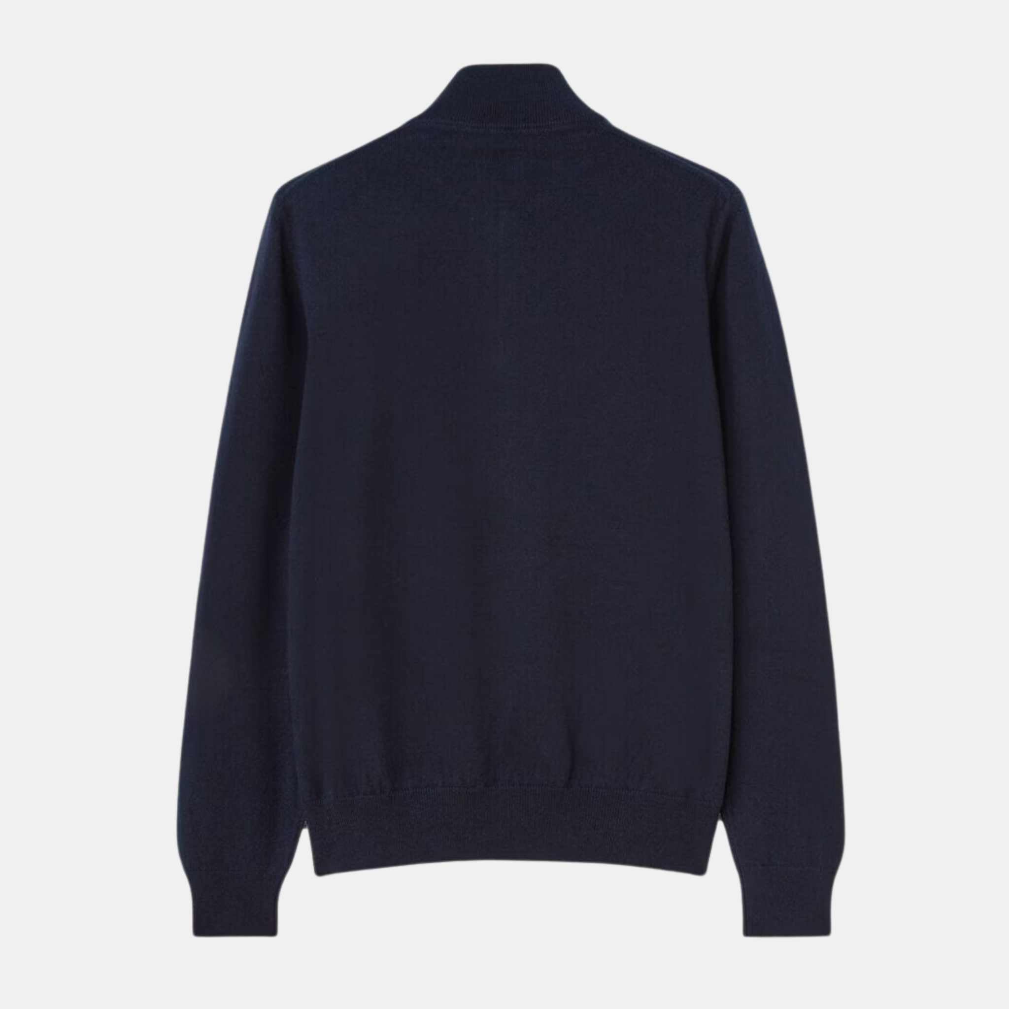 Loro Piana Classic Half-Zip Baby Cashmere Sweater, Navy Blue , Back