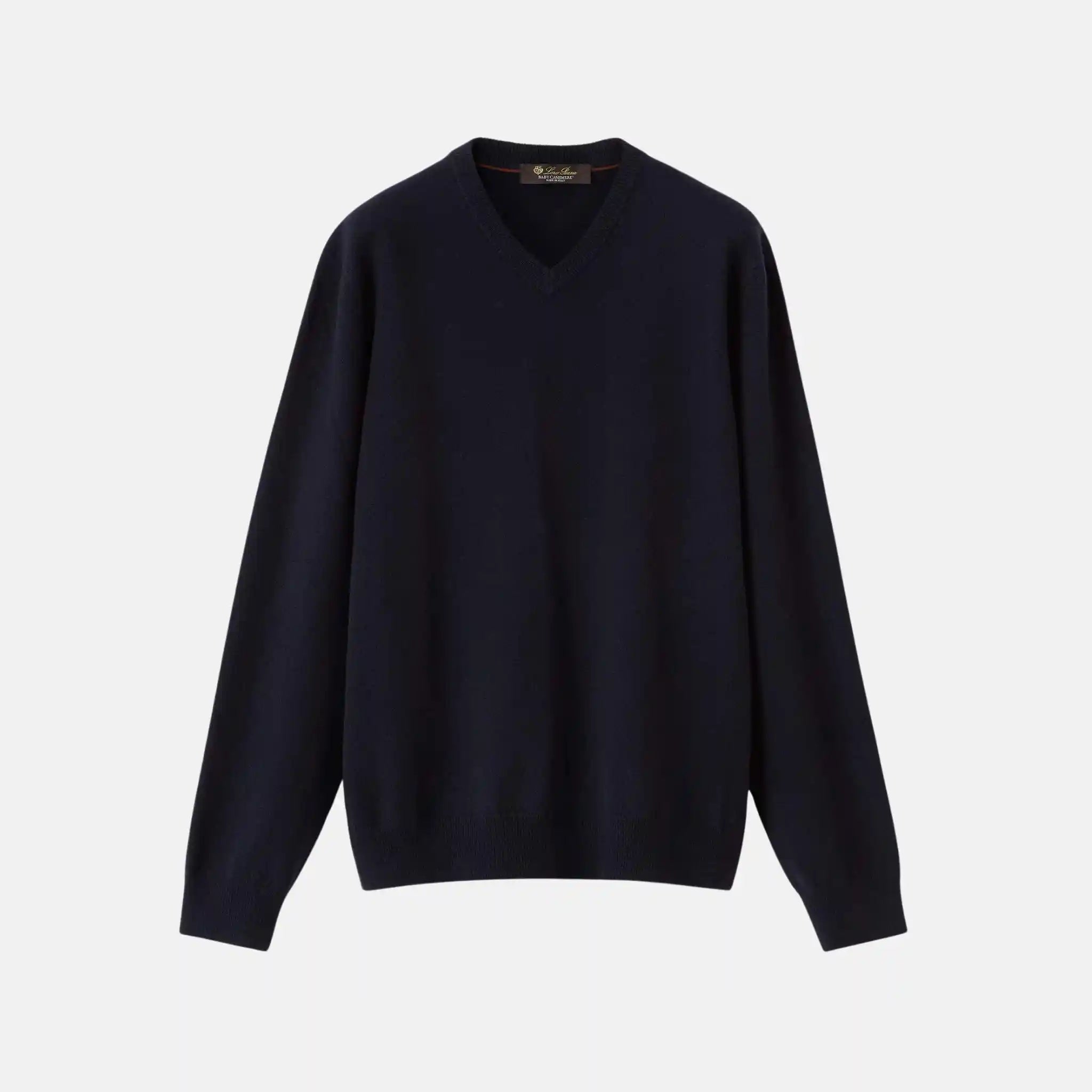 Loro Piana Classic Sweater Baby Cashmere, Navy Blue, Front