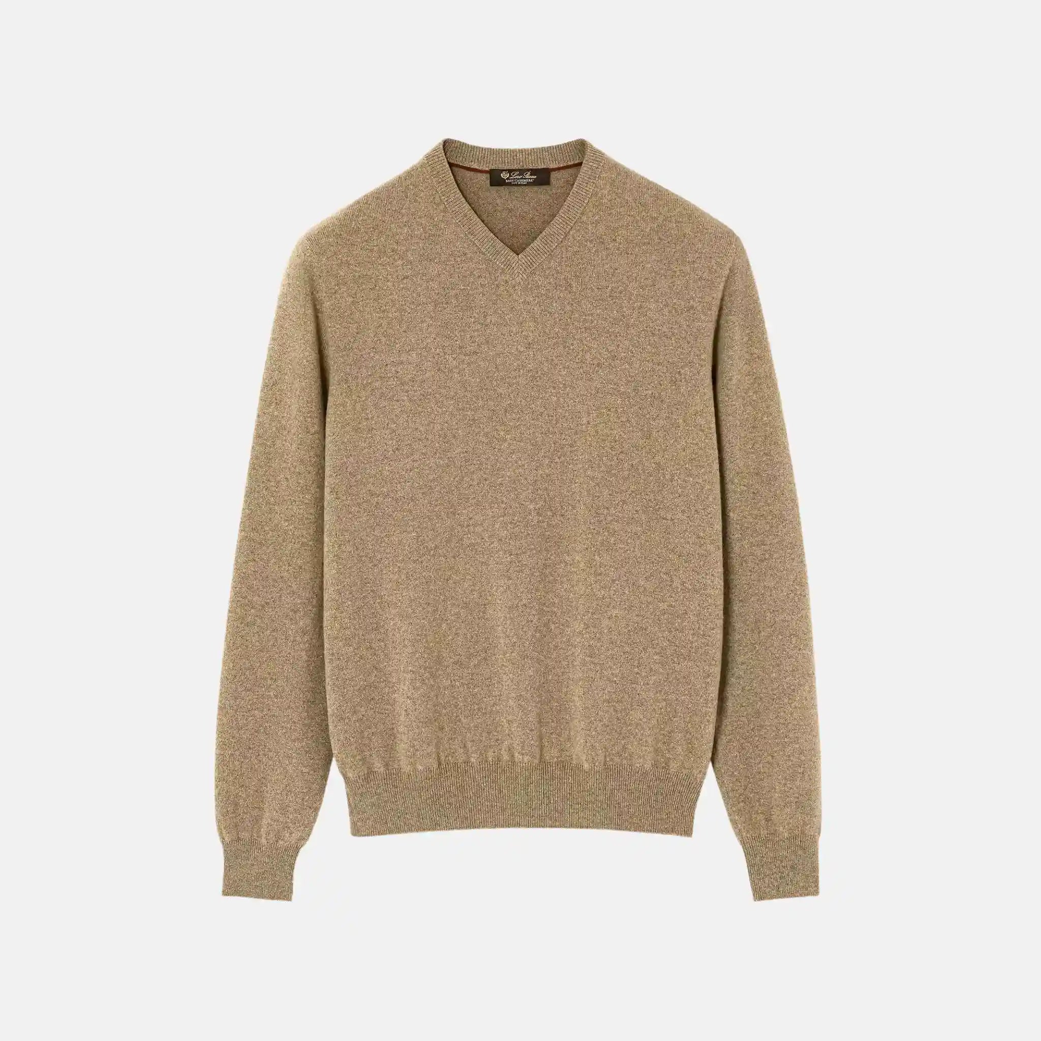 Loro Piana Classic Sweater Baby Cashmere, Wood Grain, Front