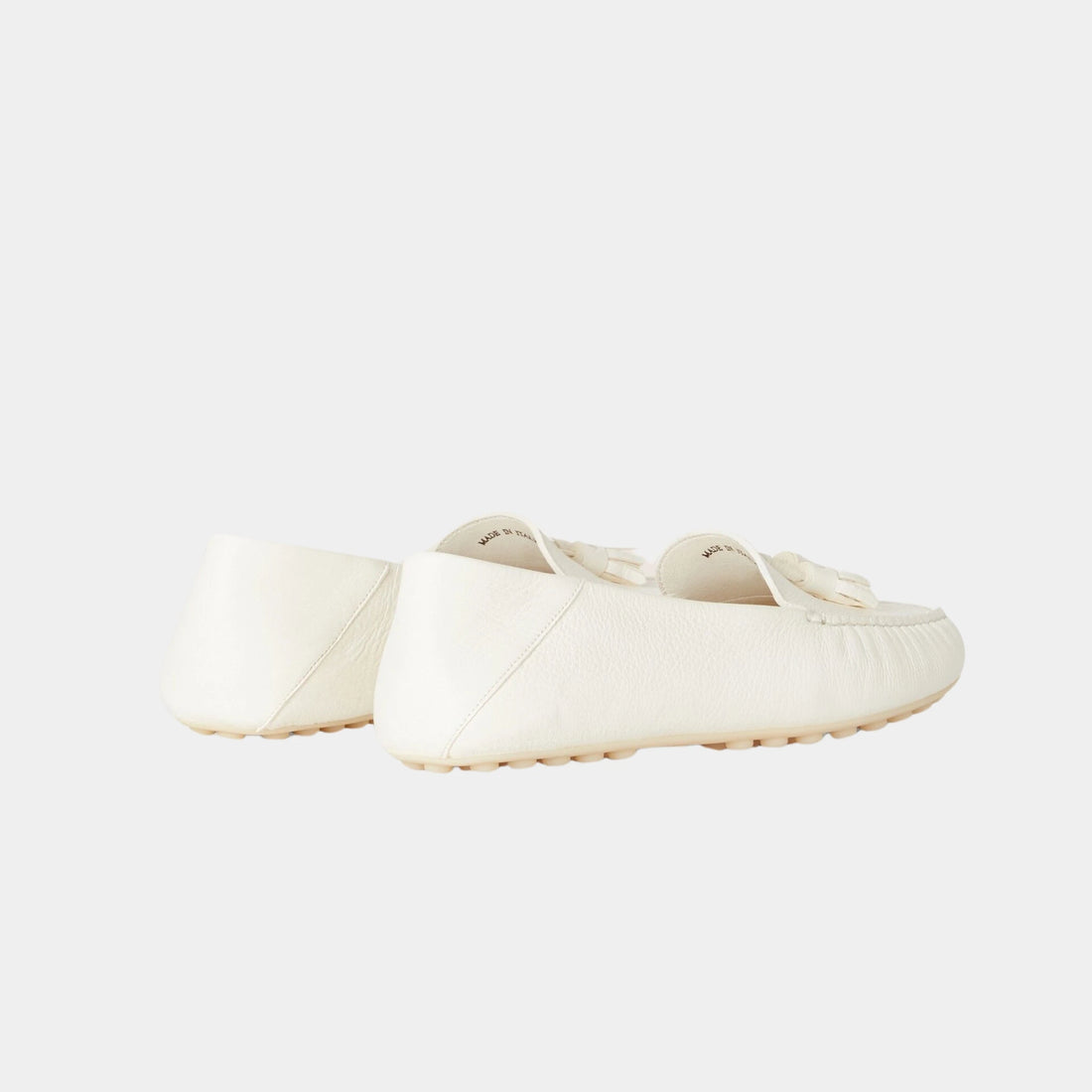 حذاء لوفر Loro Piana Dot Sole Walk من جلد الأيل، أبيض، من الخلف