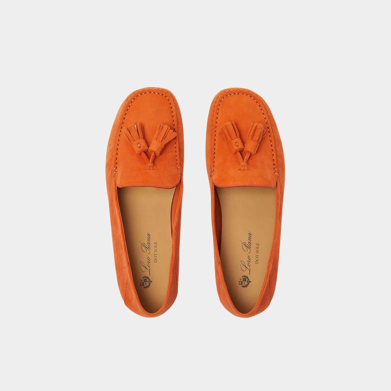 Loro Piana Dot Sole Walk Loafer Suede Goatskin, Passion Fruit, Top