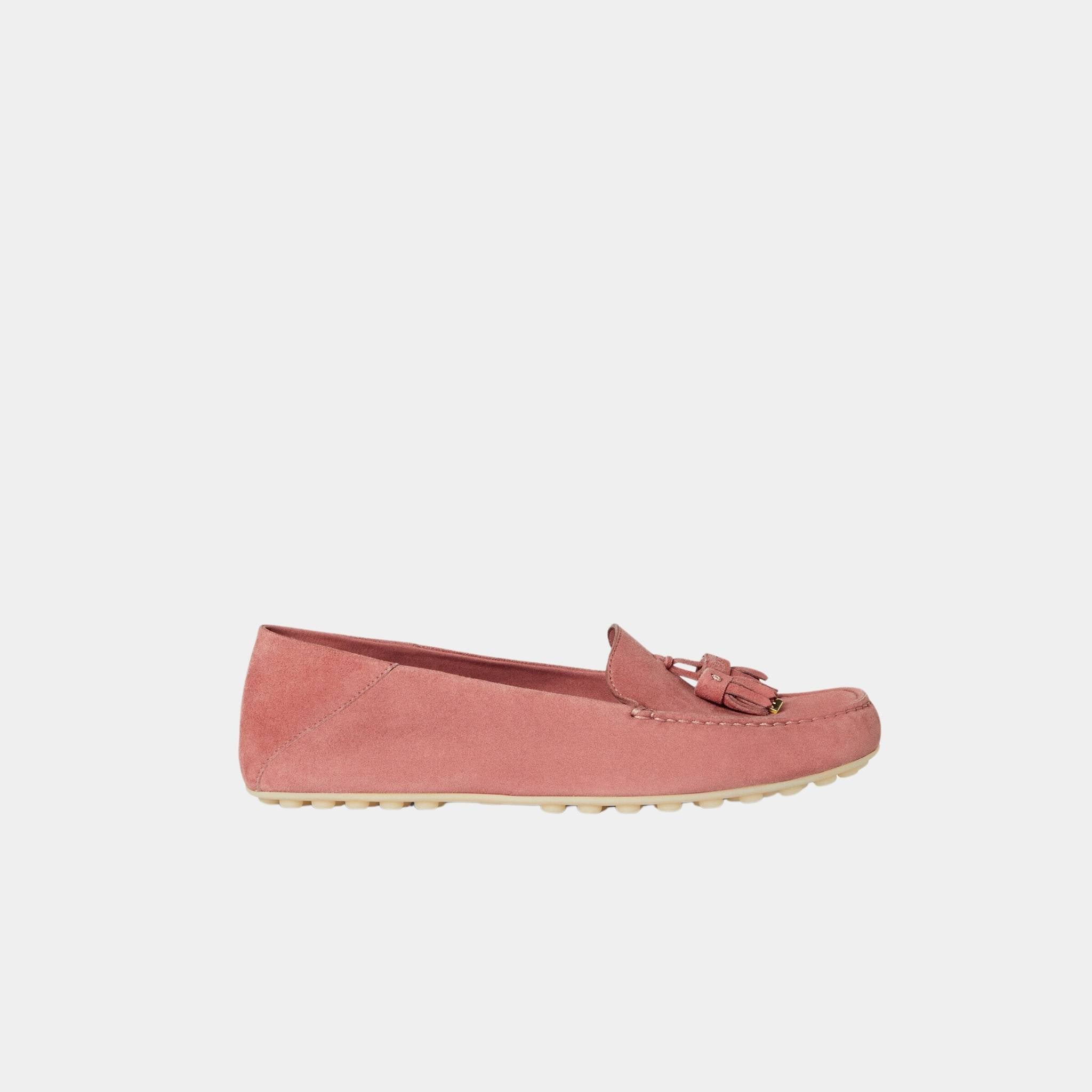 Loro Piana Dot Sole Walk Loafer Suede Goatskin, Ruby Sorbet, Side