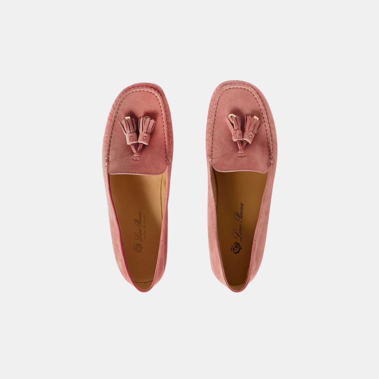 Loro Piana Dot Sole Walk Loafer Suede Goatskin, Ruby Sorbet, Top
