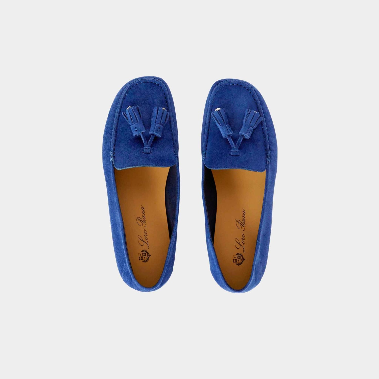 Loro Piana Dot Sole Walk Suede Goatskin Loafer, Blue Fluorite, Top