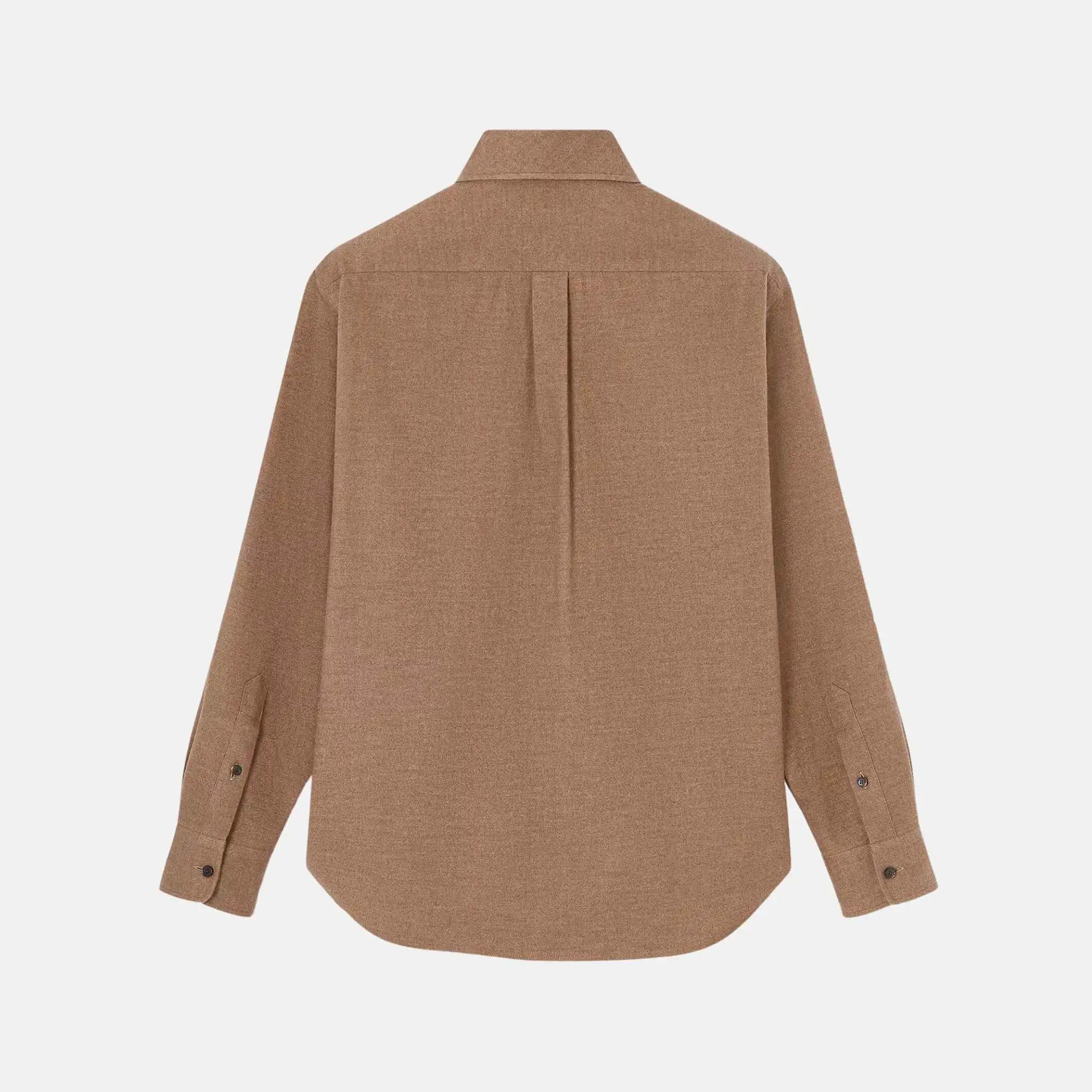Loro Piana Elia Shirt Flannel Cotton, Deep Bronze, Back