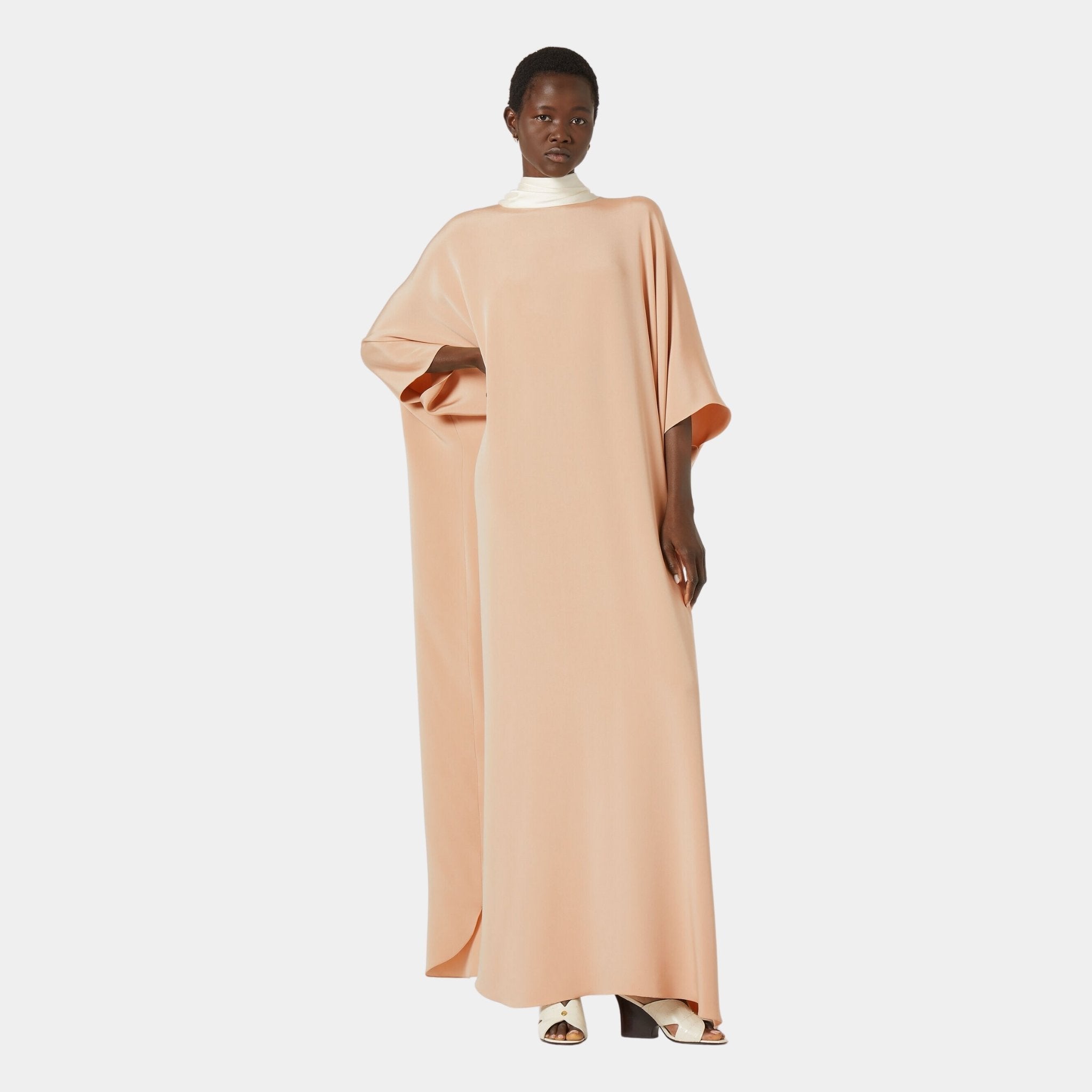 Loro Piana Elin Dress Silk, Creamed Honey, Model