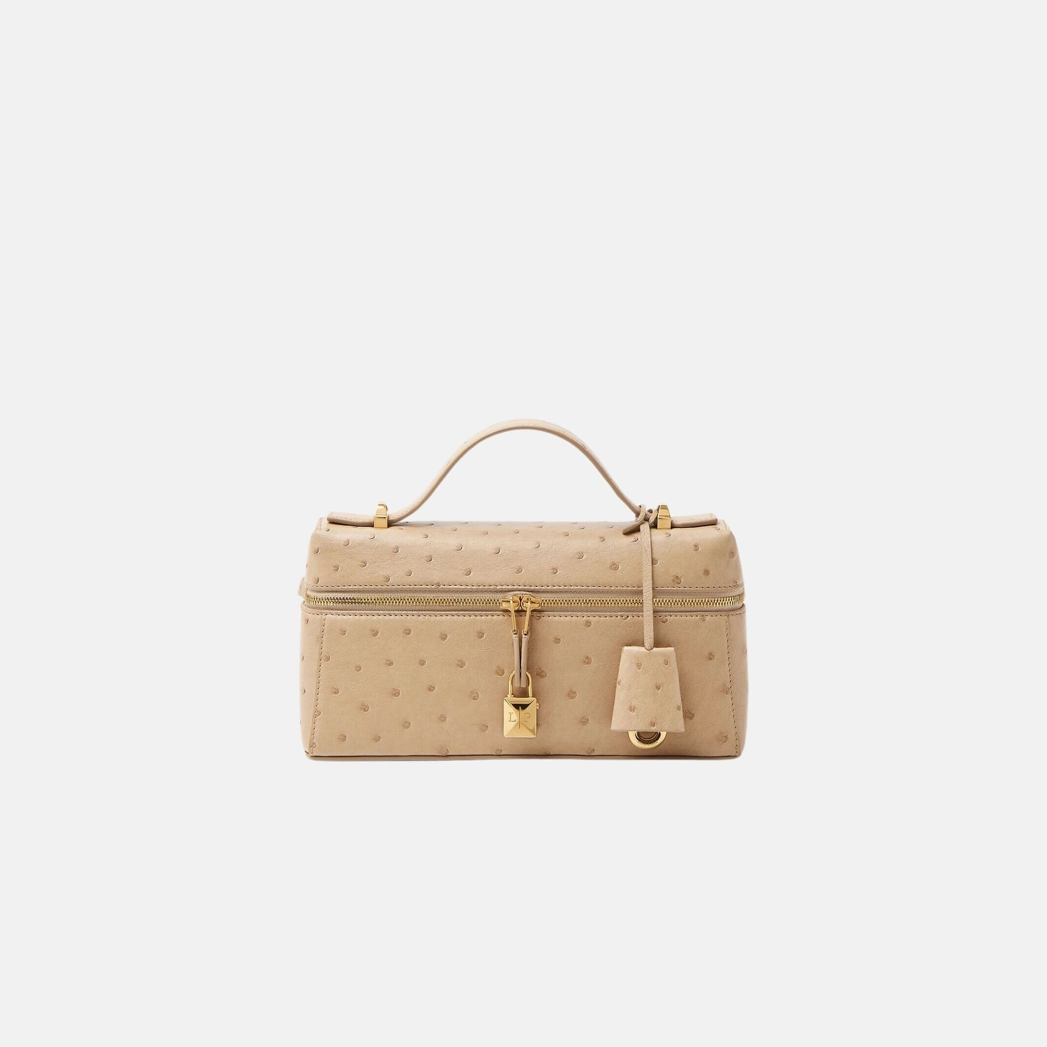 Loro Piana Extra Bag L23 in Ostrich Leather, Orix, Front