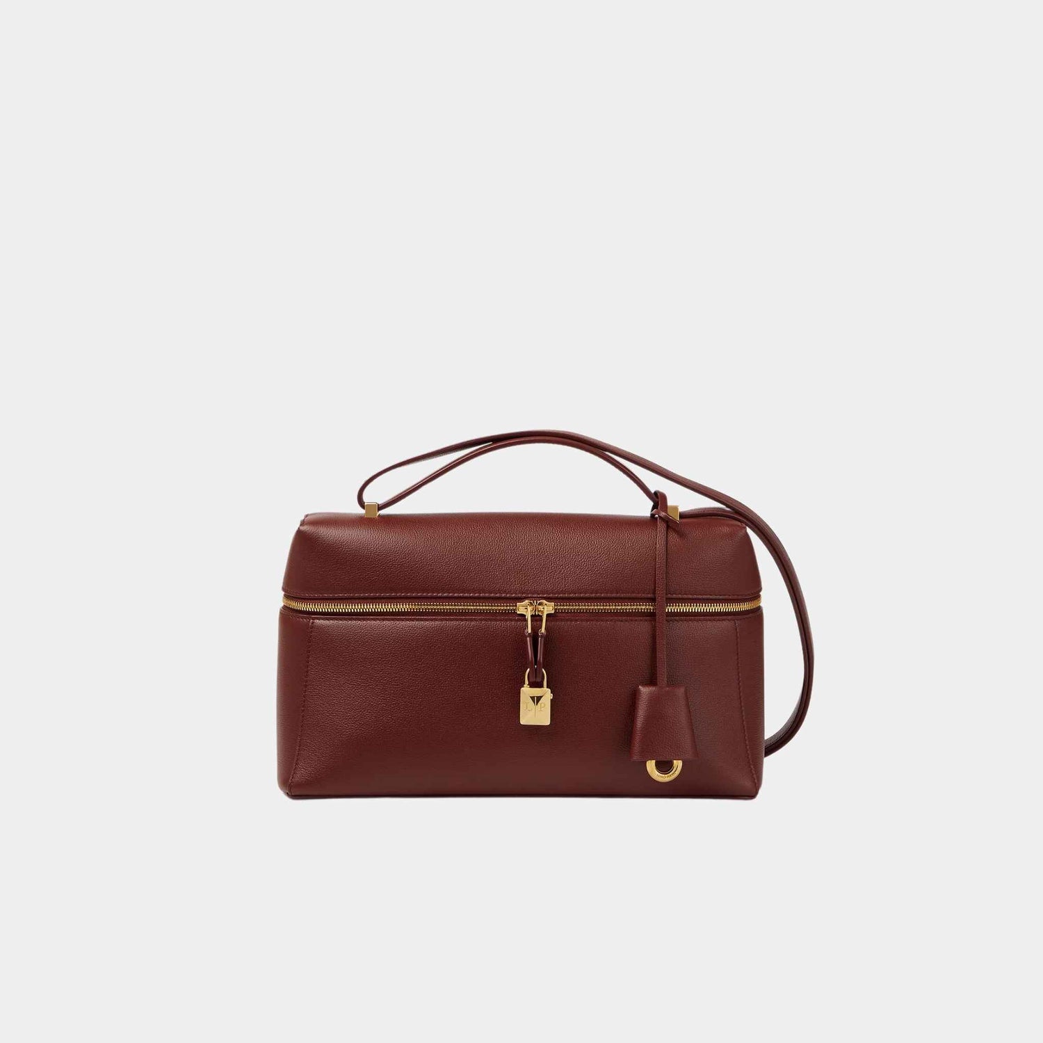 Loro Piana Extra Bag L27 Calfskin, Smoked Caramel, Front