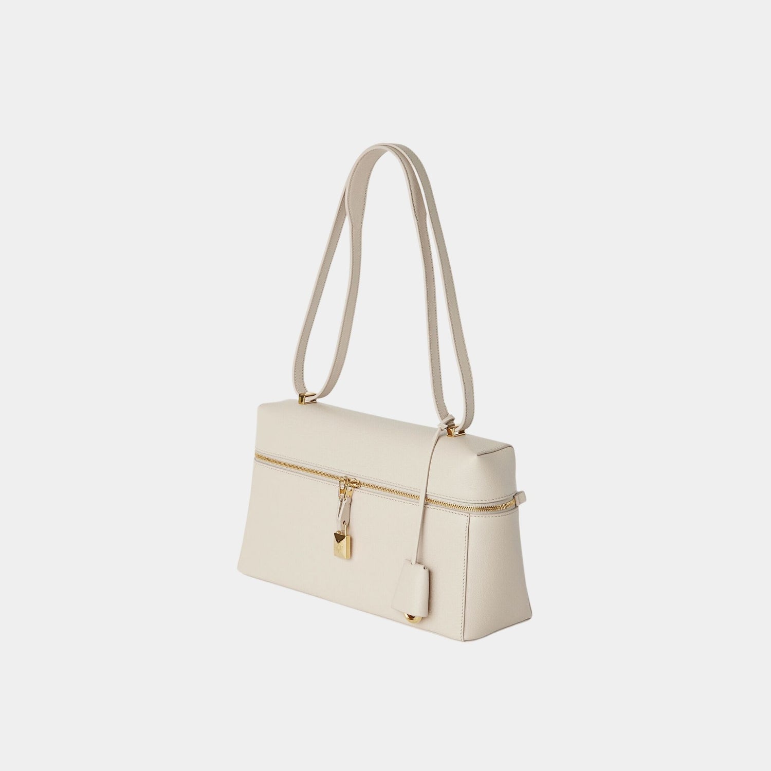 Loro Piana Extra Bag L27 In Calfskin, Light Travertine, Side
