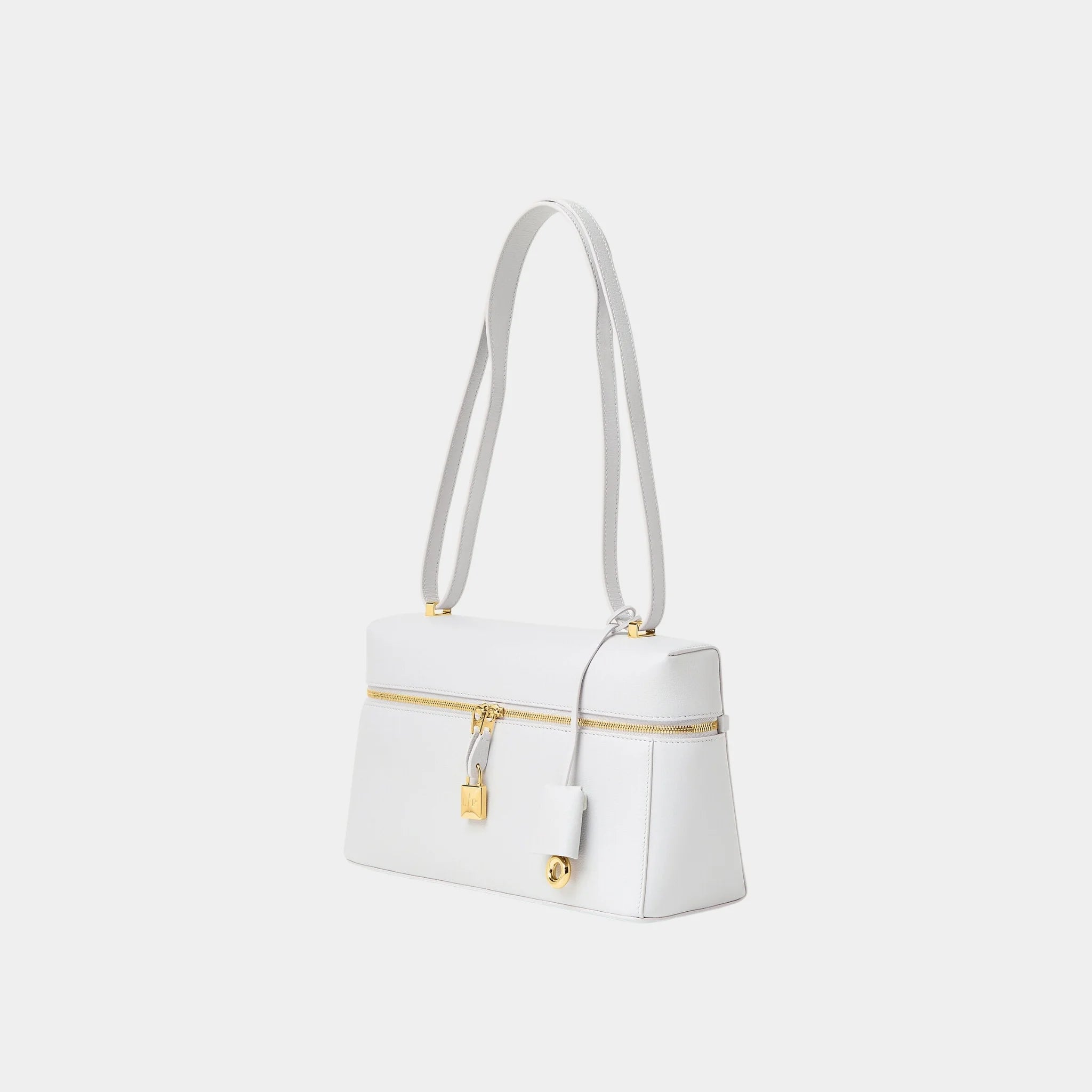 Loro Piana Extra Bag L27 In Calfskin, Moon Blue, Side