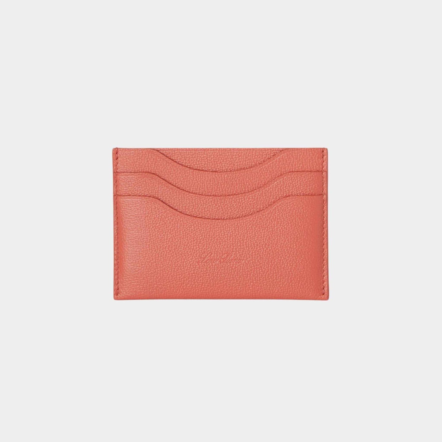 Loro Piana Extra Cardholder Calfskin, Coral Fiction, Front