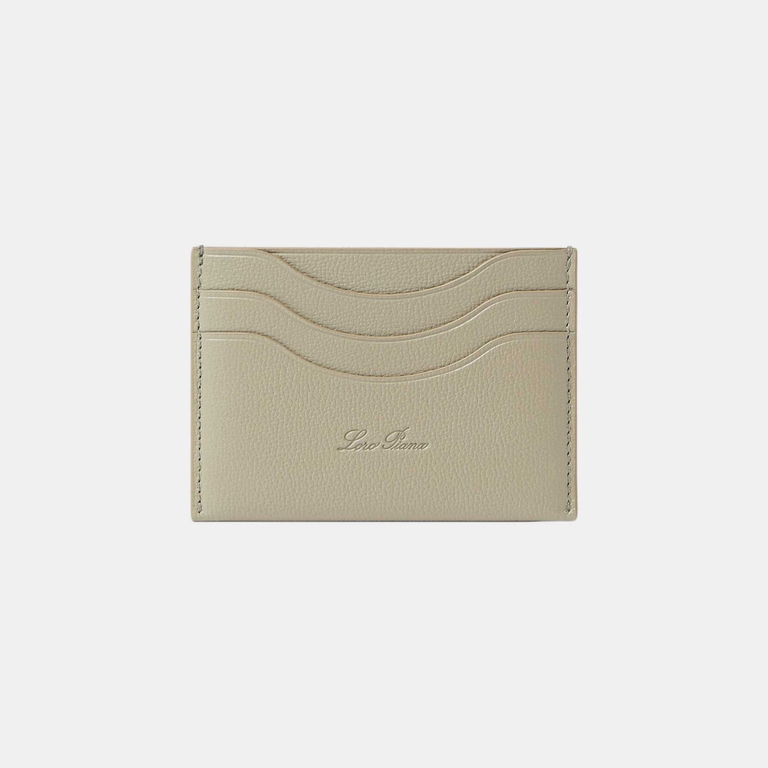 Loro Piana Extra Cardholder Calfskin, Dried Taragon, Front