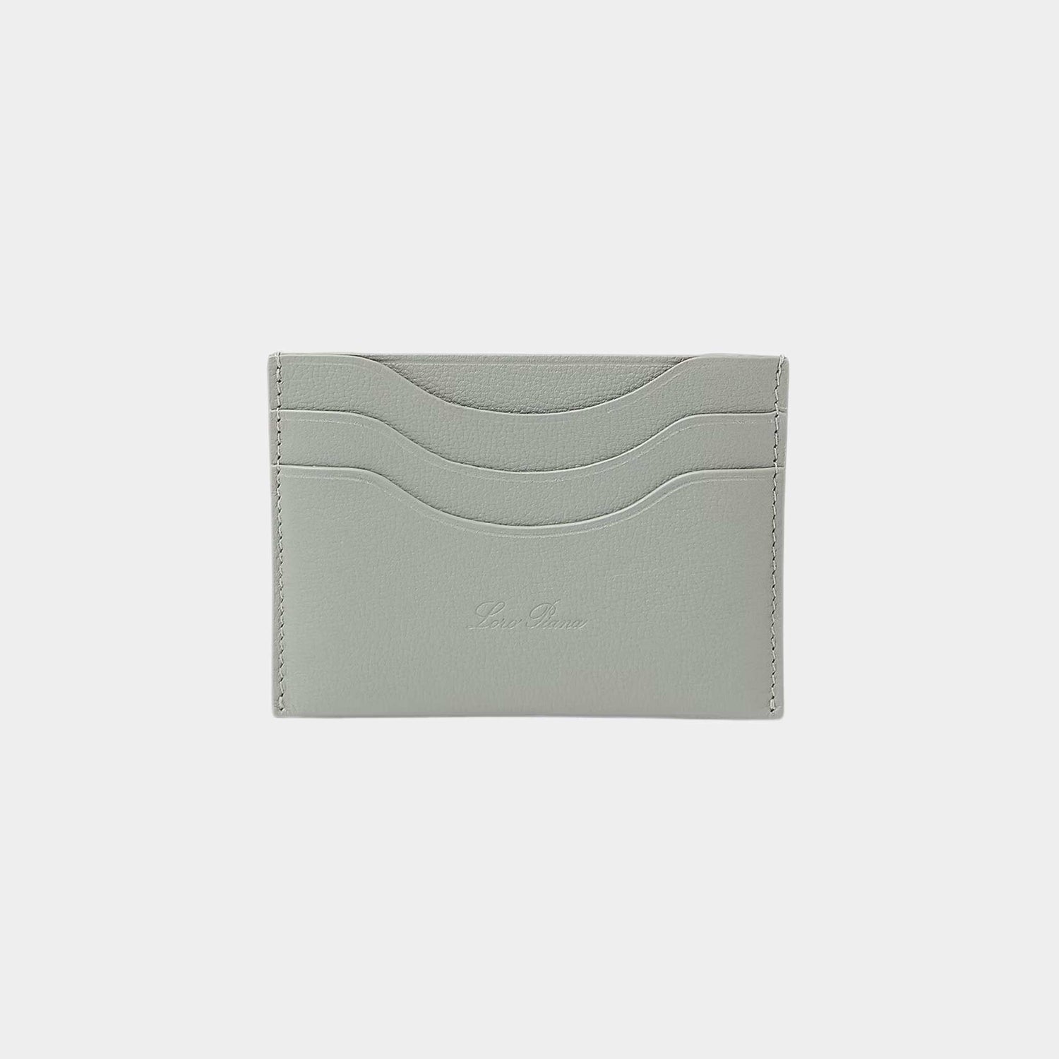 Loro Piana Extra Cardholder Calfskin, Eucalyptus, Front