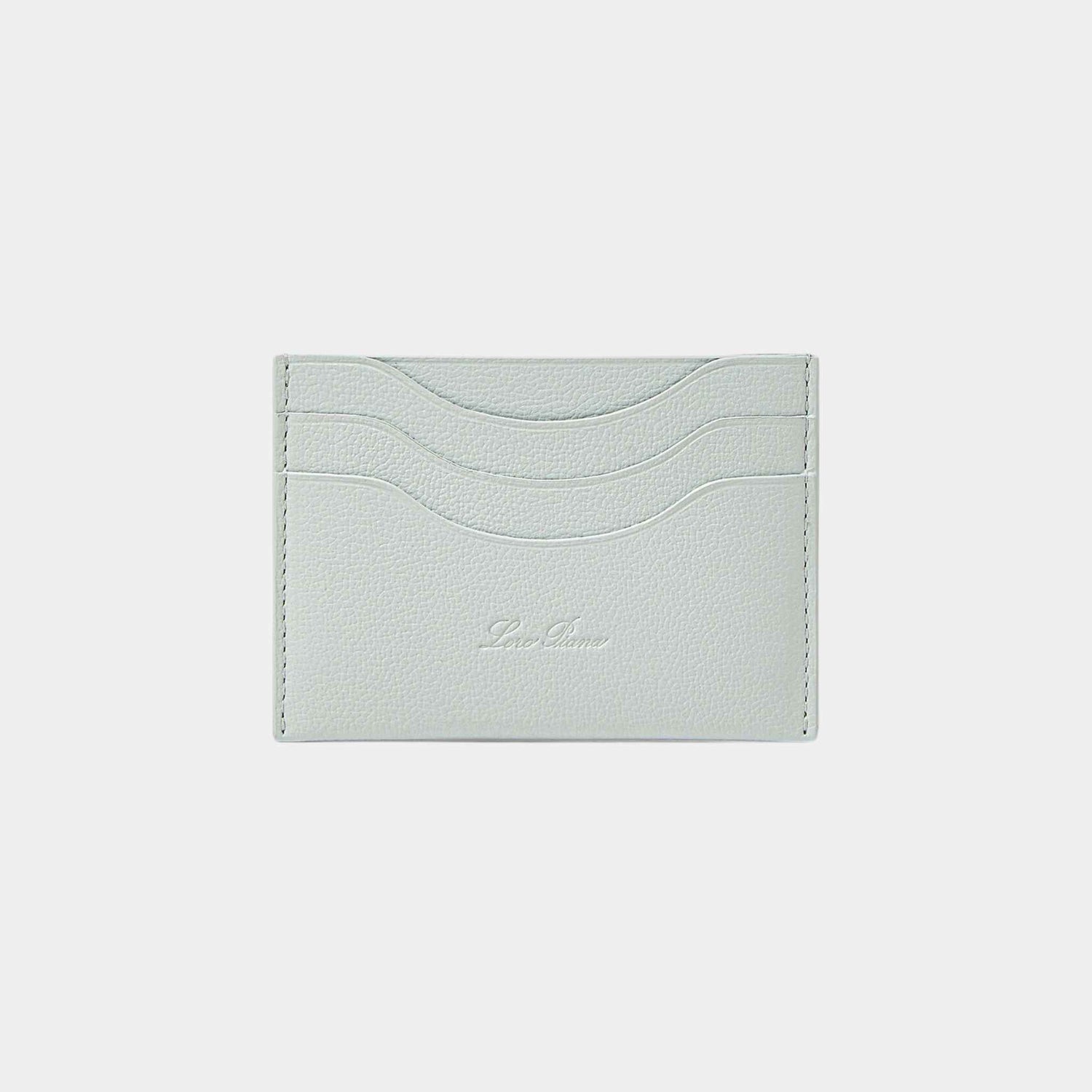 Loro Piana Extra Cardholder Calfskin, Sky Breeze, Front