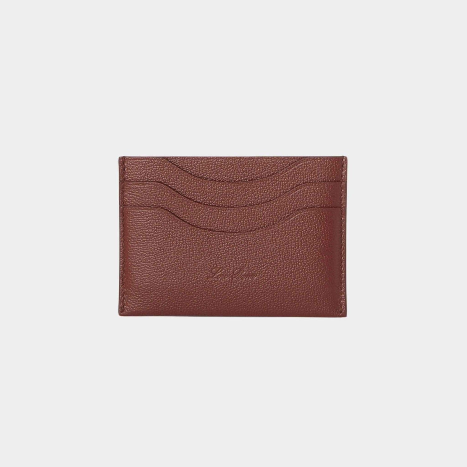 Loro Piana Extra Cardholder Calfskin, Smoked Caramel, Front