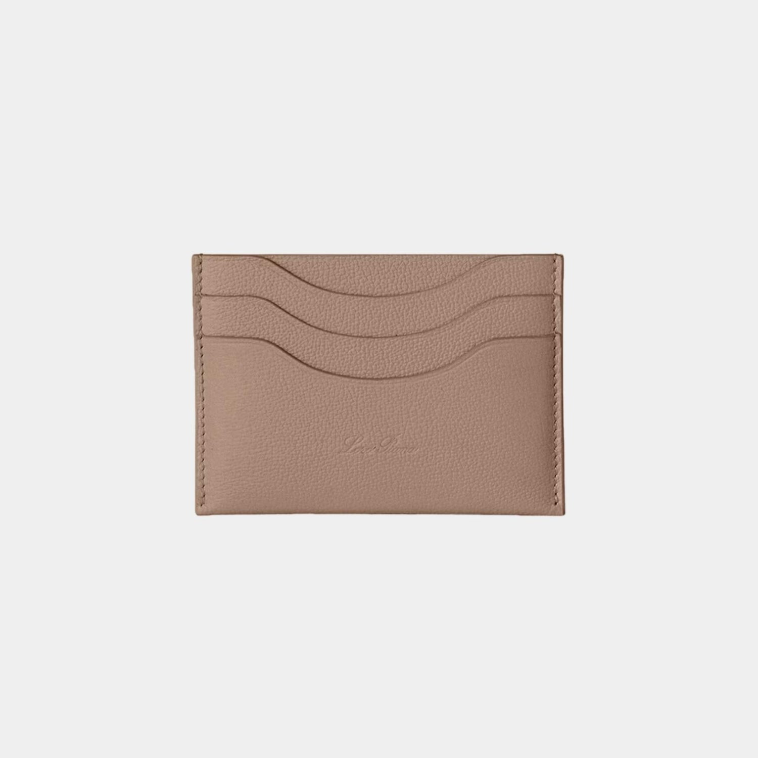 Loro Piana Extra Cardholder Calfskin, Warm Mastic, Front
