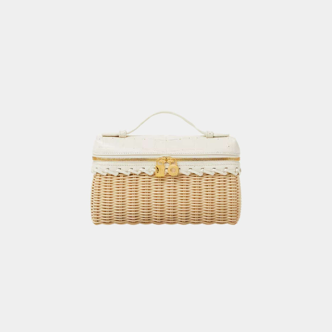 Loro Piana Extra Pocket L19 East West Wicker RATTAN And Alligator Leather, Front