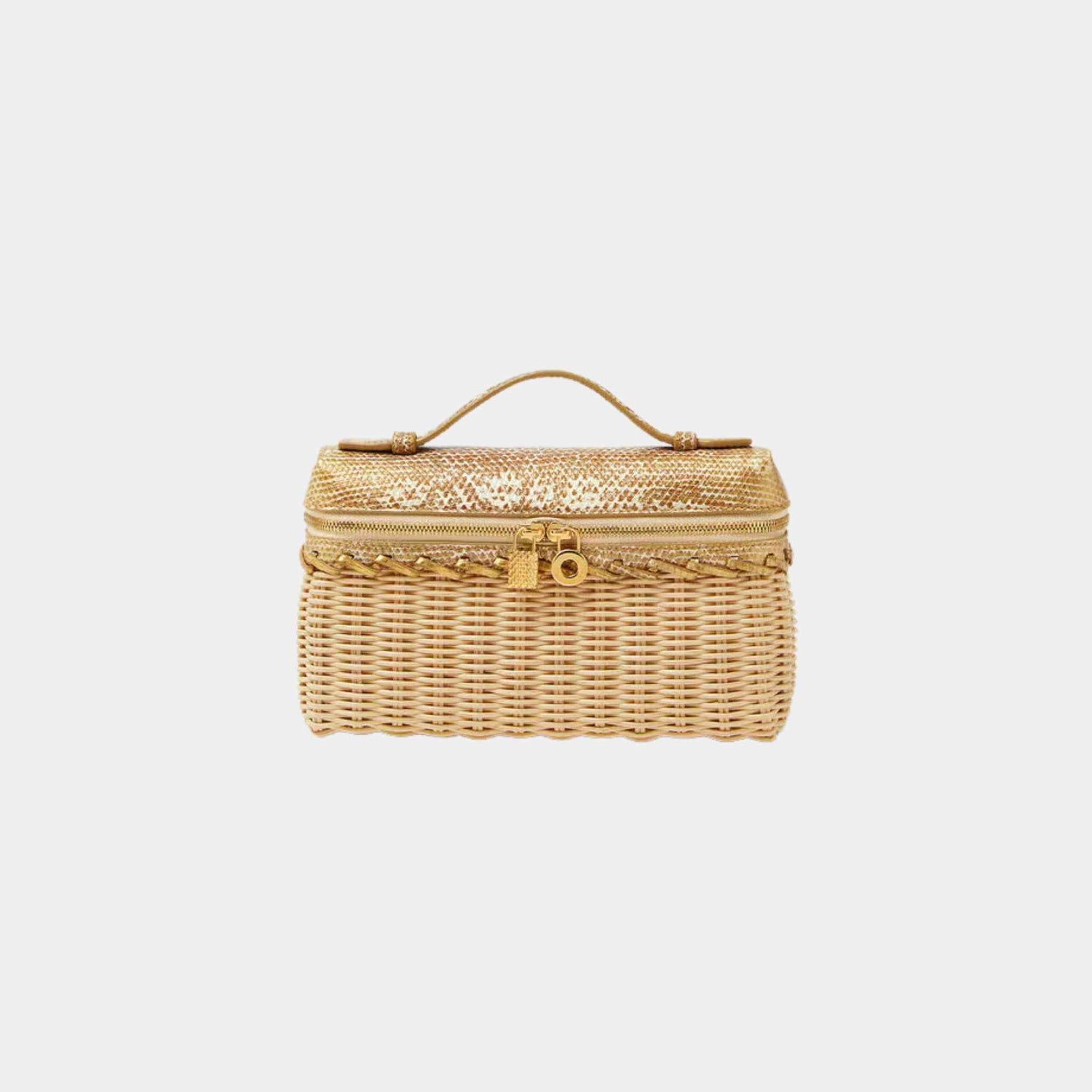 Loro Piana Extra Pocket L19 East West Wicker RATTAN And Lizard Skin, Front