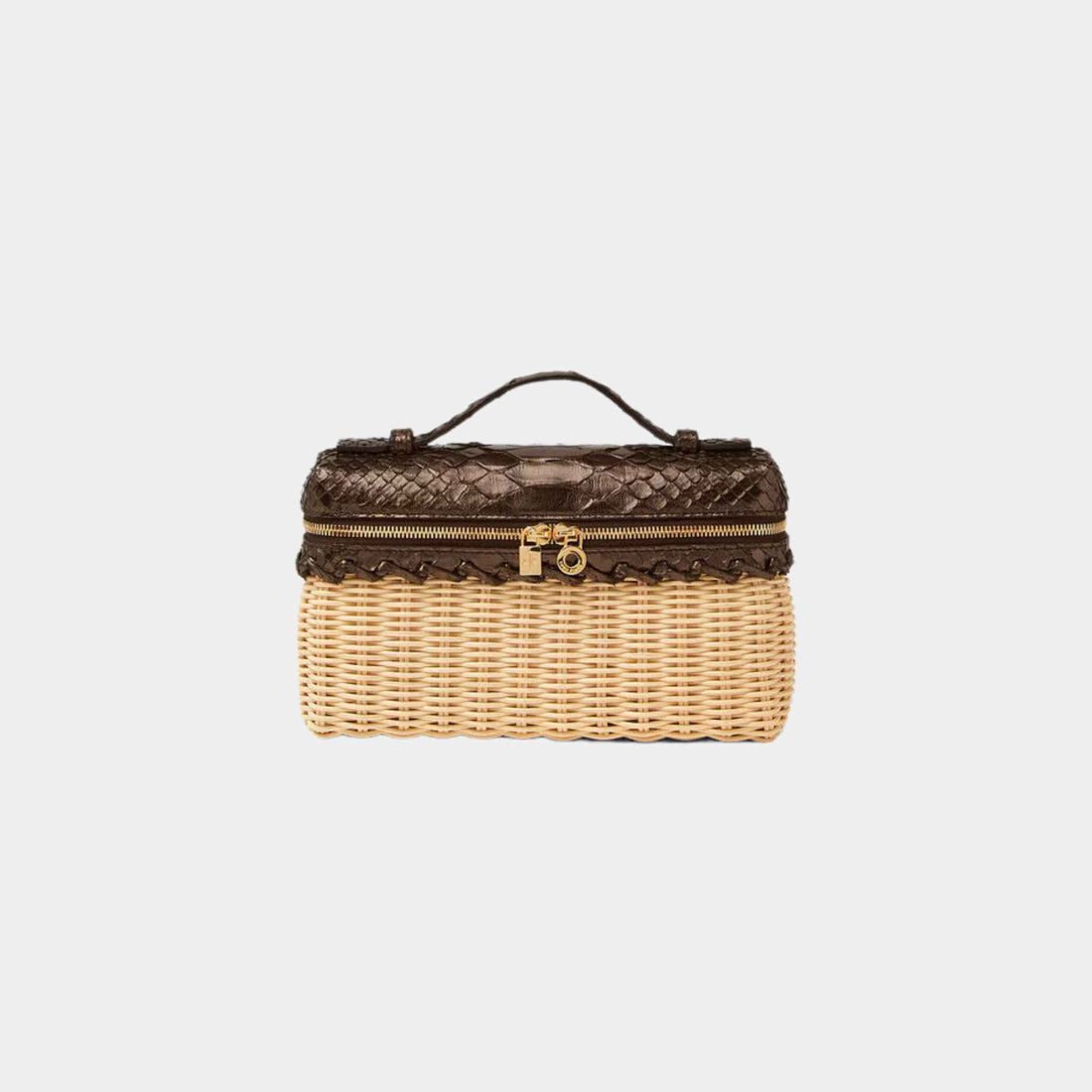 Loro Piana Extra Pocket L19 East West Wicker RATTAN And Python Leather, Front