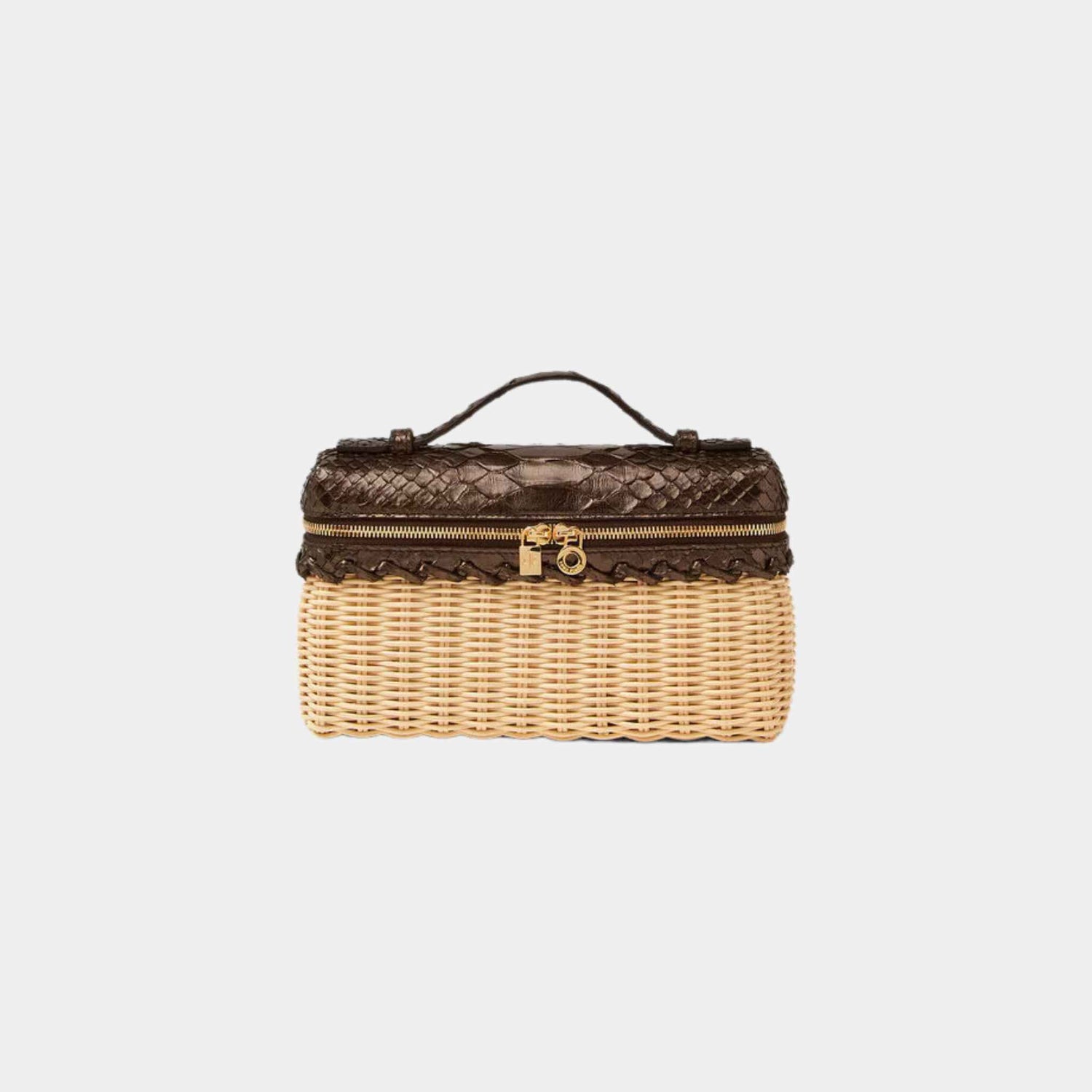 Loro Piana Extra Pocket L19 East West Wicker RATTAN And Python Leather, Front