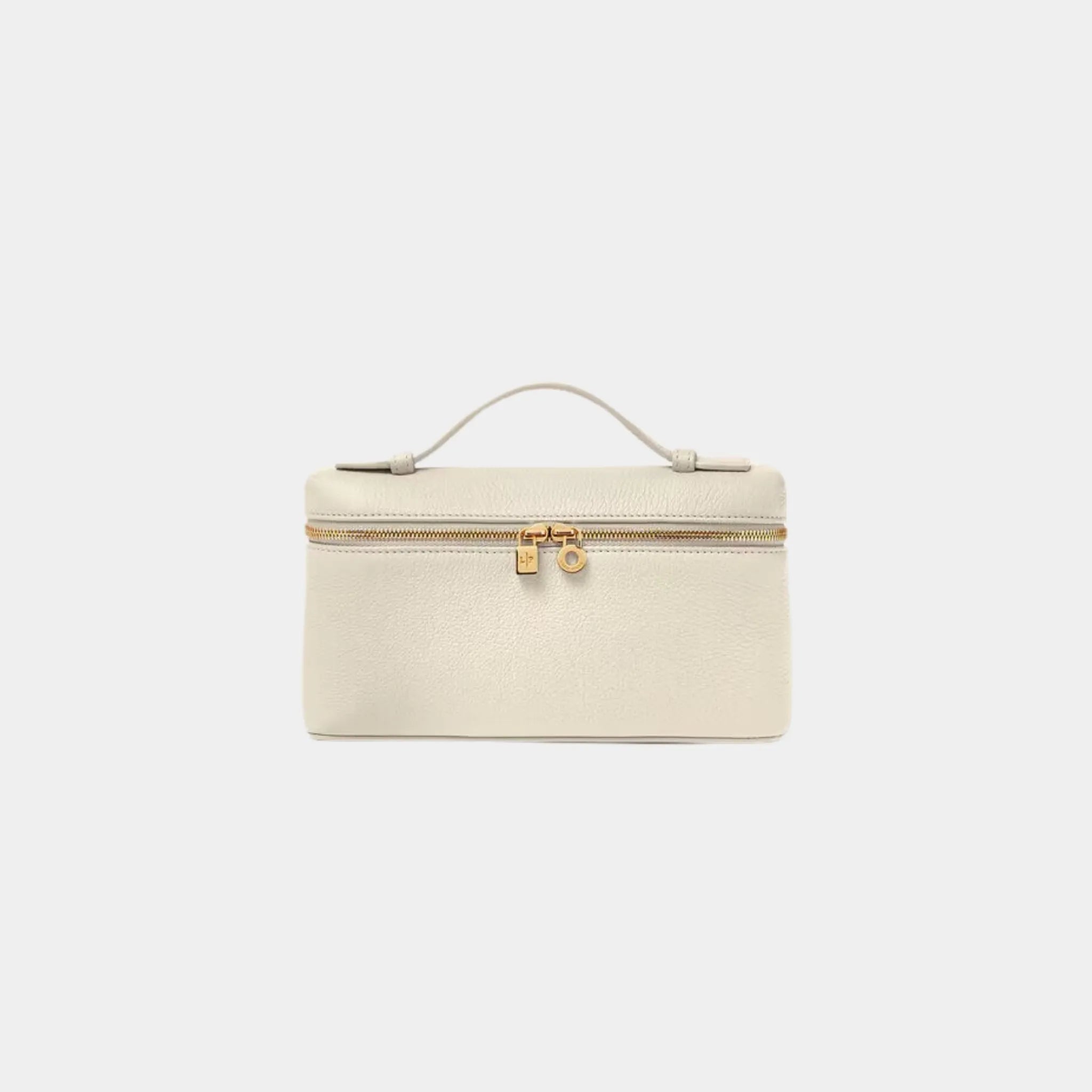 Loro Piana Extra Pocket L19 Grained Calfskin, Whisper White, Sun Gold, Front