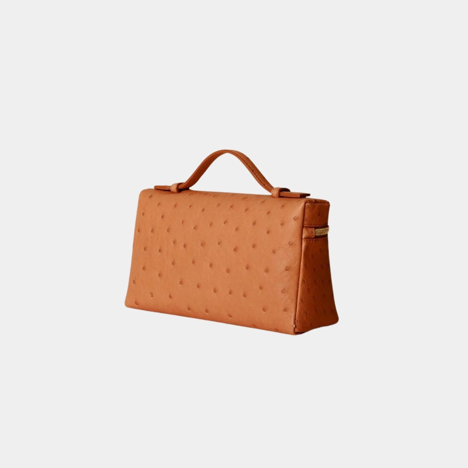 Loro Piana Extra Pocket L19 In Ostrich Leather, Cognac, Sun Gold, Back