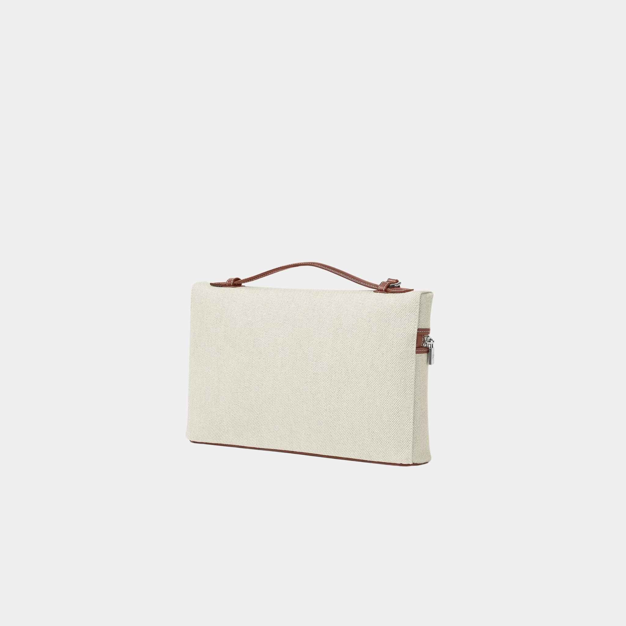 Loro Piana Extra Pouch L29 Linen And Cotton, Natural, Caramel Sugar, Back