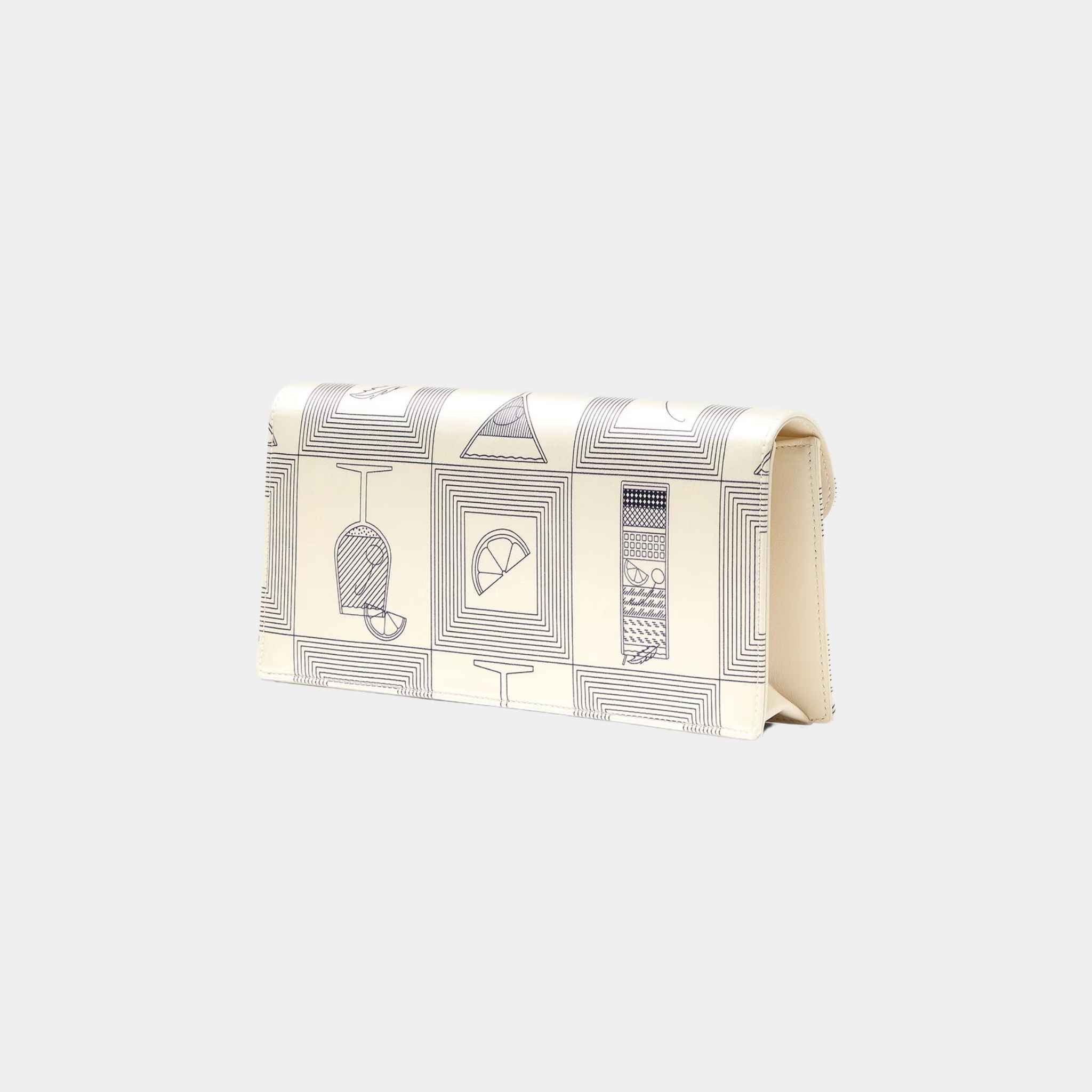 Loro Piana Extra Tuxedo Clutch In Silk, Ivory, Blue Halite, Whisper White, Sun Gold, Back