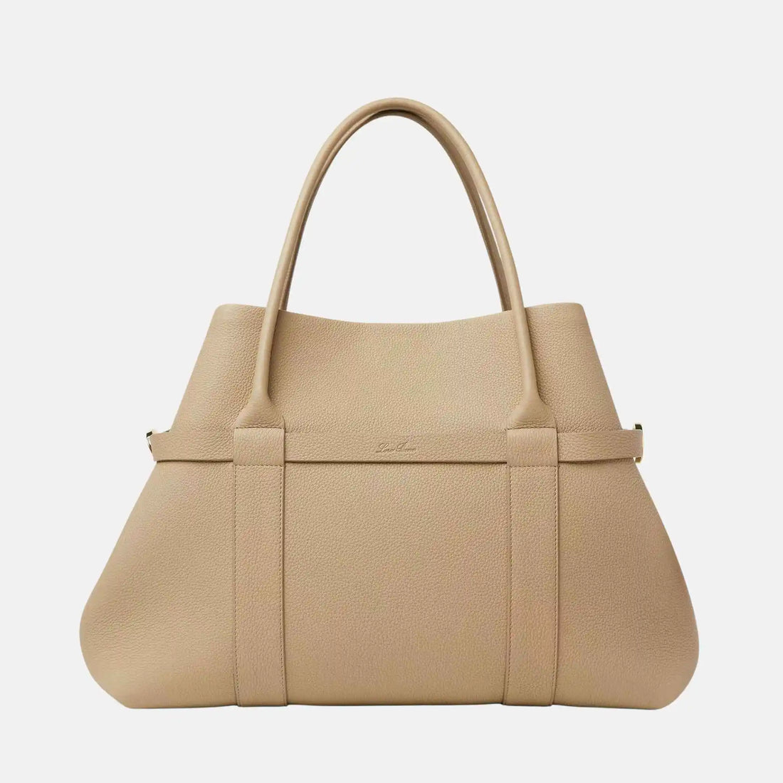 Loro Piana Ghiera Shopper كبيرة من جلد العجل، مغلقة من الأمام