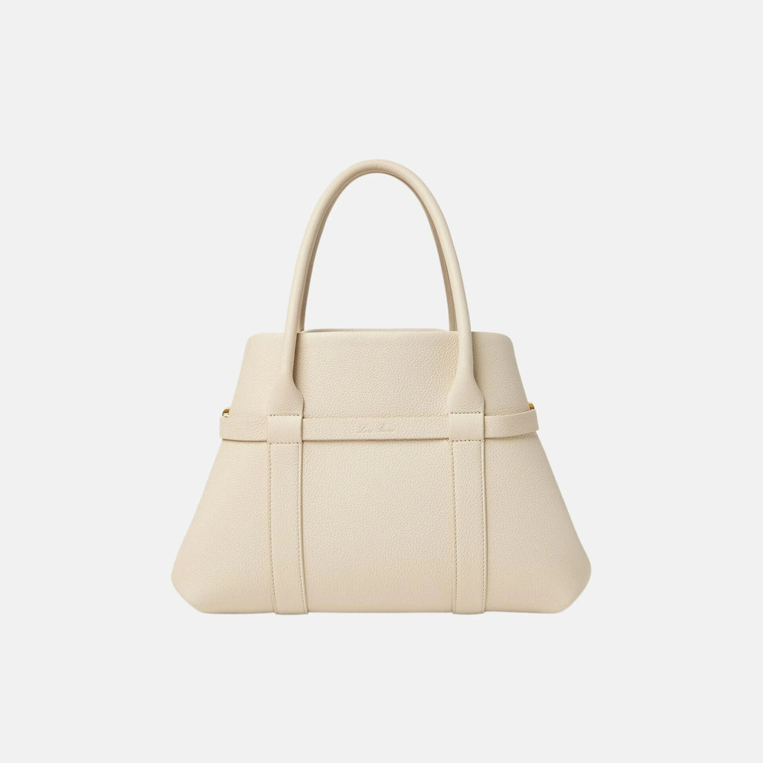 Loro Piana Ghiera Shopper صغيرة من جلد العجل، مغلقة من الأمام