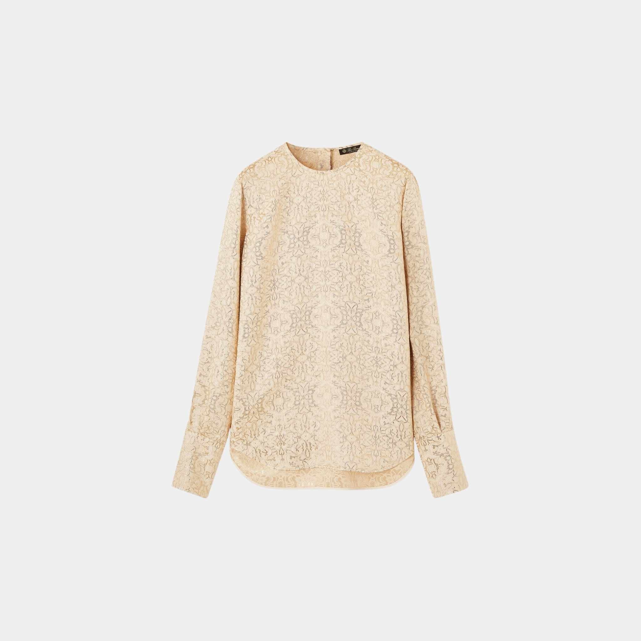 Loro Piana Jami Blouse Silk, Golden Butter, Front