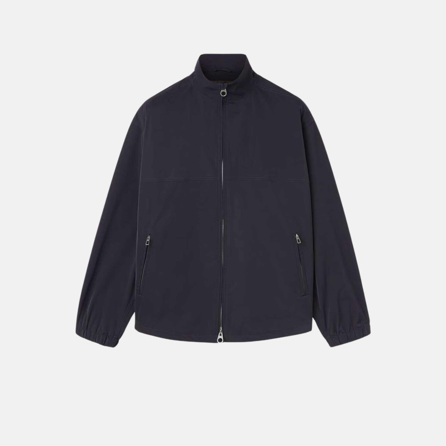 Loro Piana Keit Bomber Jacket Microfibre, Very Dark Blue, Front