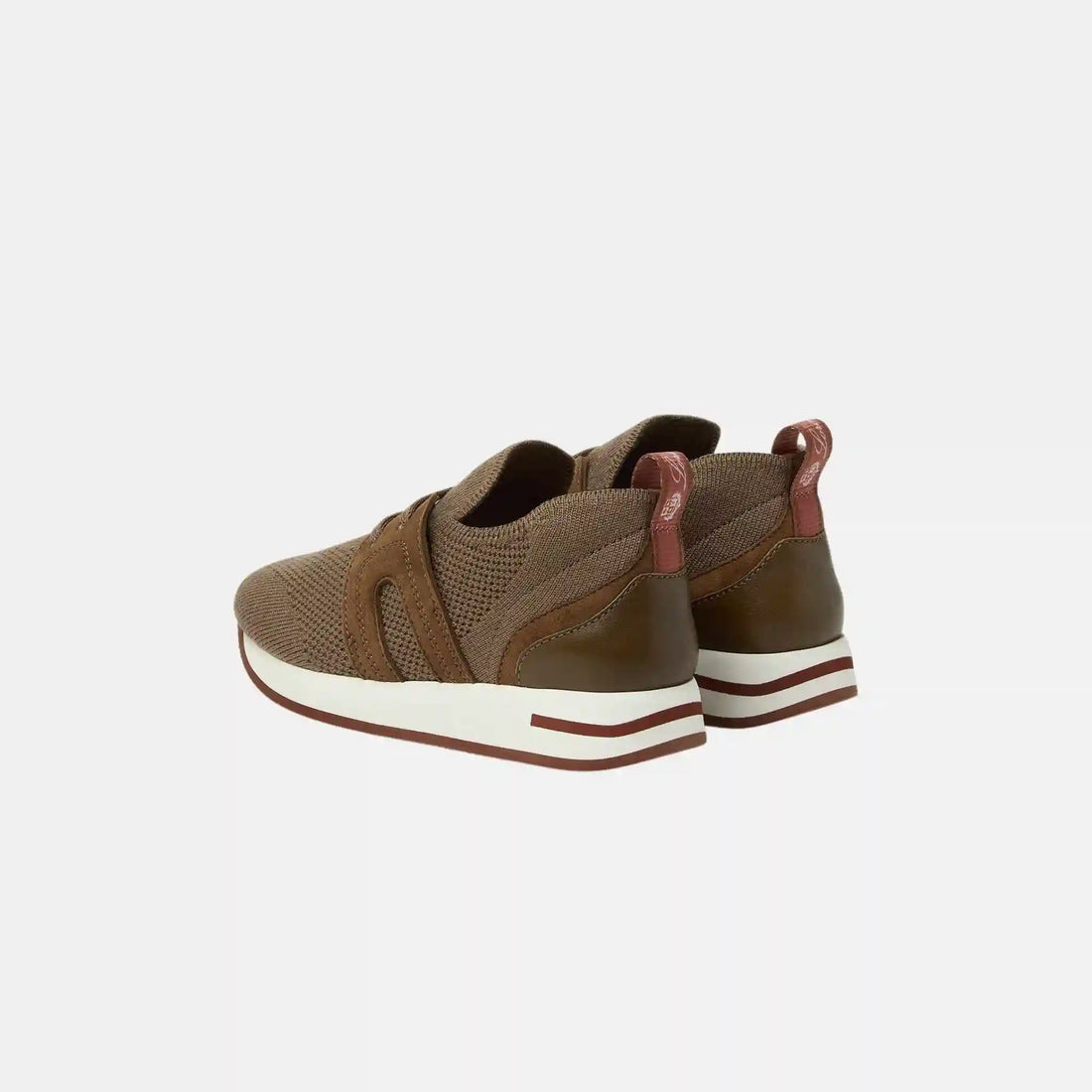 حذاء سنيكرز Loro Piana Kids 360 Flexy Walk بنعل صوف Wish، لون Moorland، من الخلف