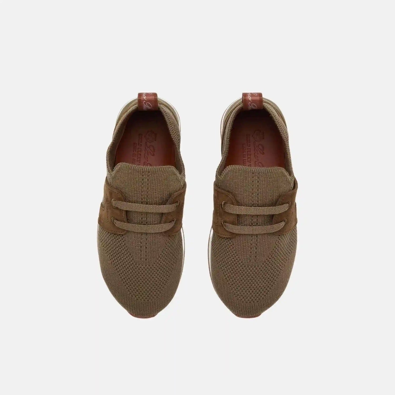 Loro Piana Kids 360 Flexy Walk Sneaker Wish Wool Sole, Moorland, Top