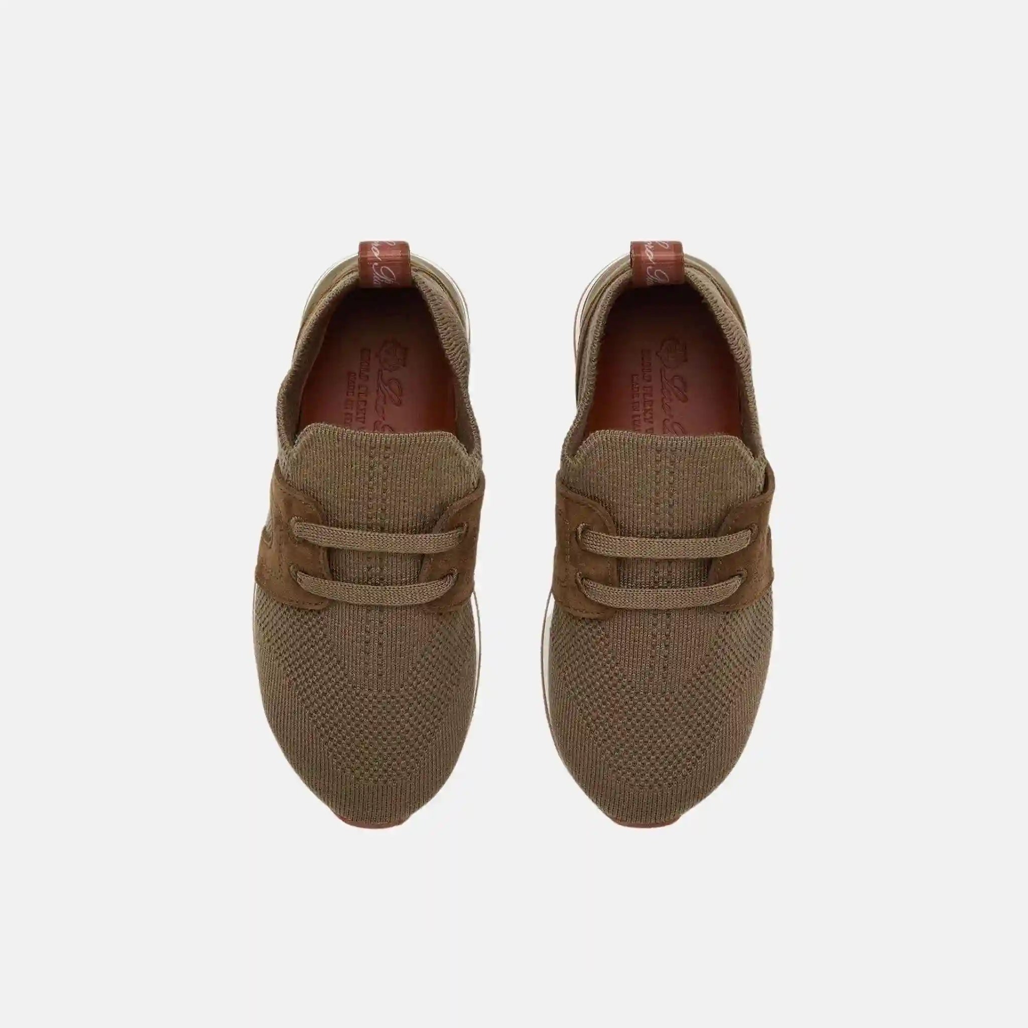 Loro Piana Kids 360 Flexy Walk Sneaker Wish Wool Sole, Moorland, Top