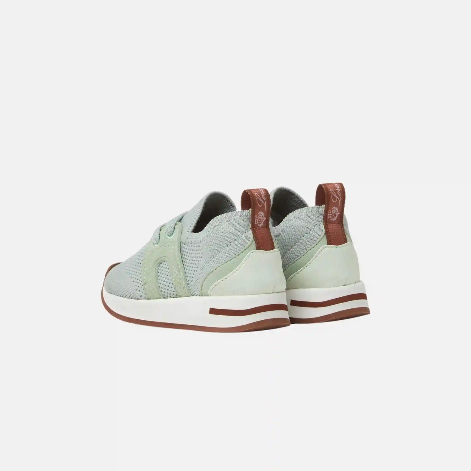 Loro Piana Kids 360 Flexy Walk Sneaker Wish Wool Sole, Pale Leaf, Back