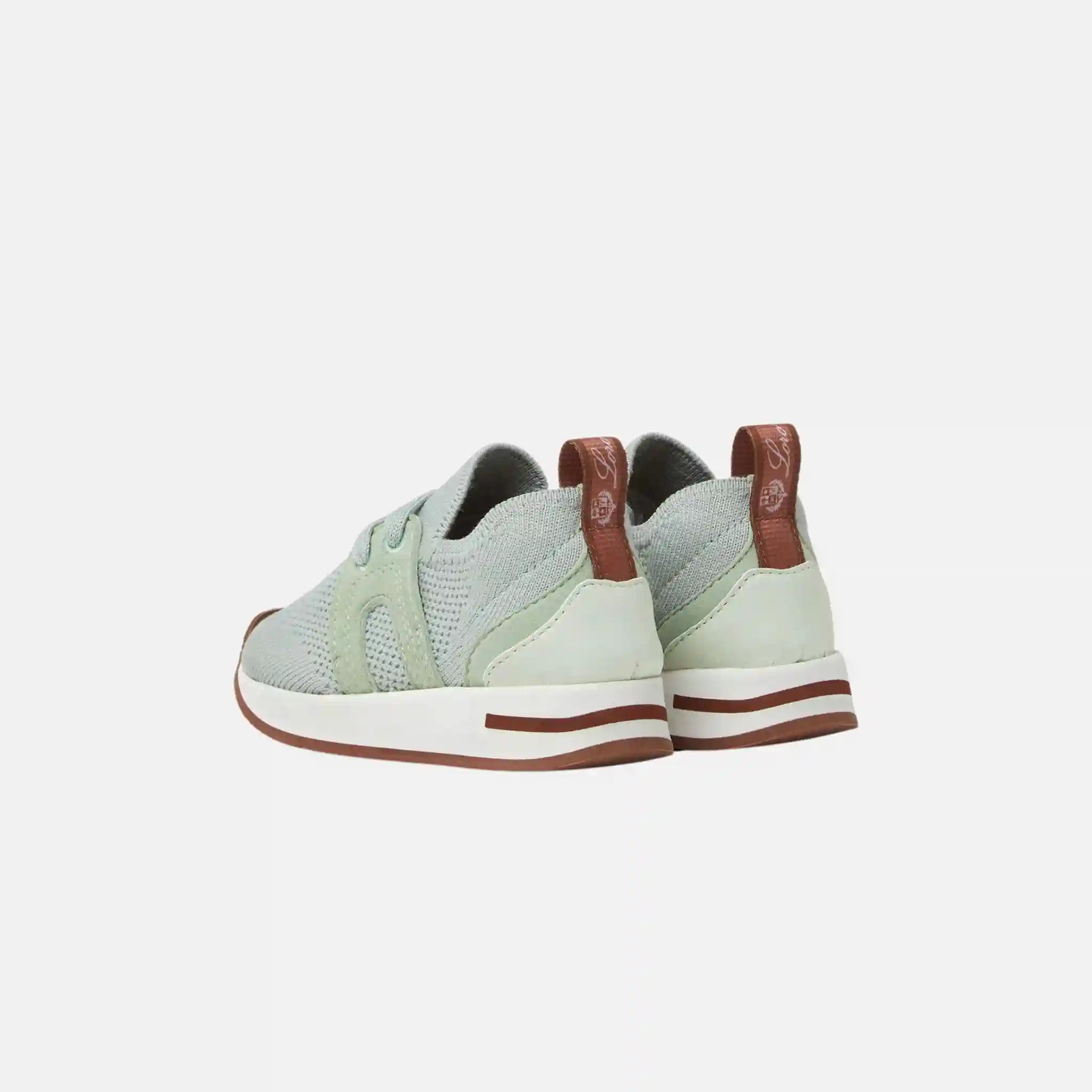 Loro Piana Kids 360 Flexy Walk Sneaker Wish Wool Sole, Pale Leaf, Back