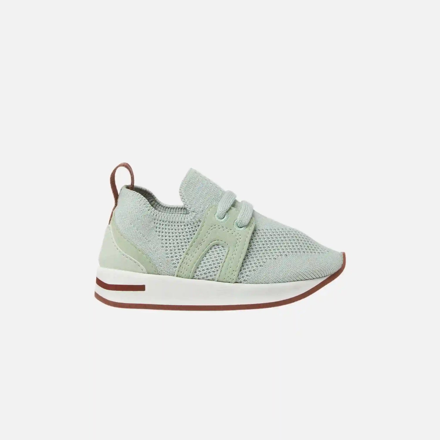 Loro Piana Kids 360 Flexy Walk Sneaker Wish Wool Sole, Pale Leaf, Side