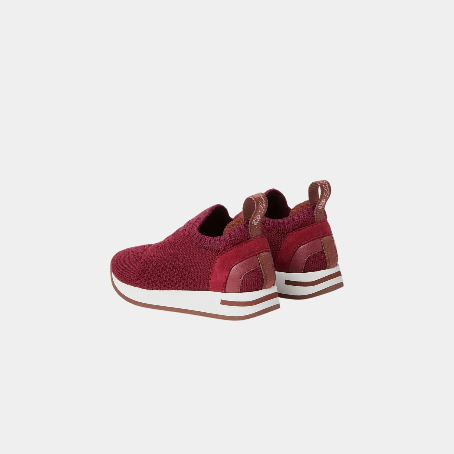 Loro Piana Kids 360 Slip On Sneaker in Wish Wool, Betel Berry, Back