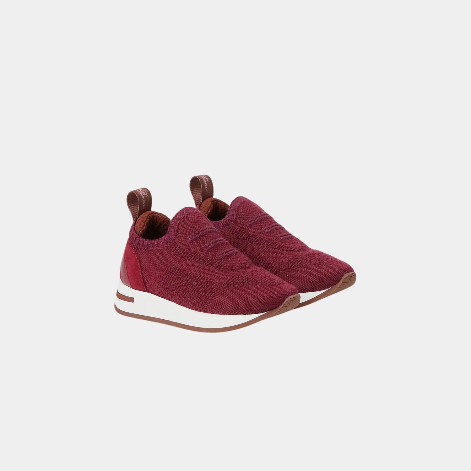 Loro Piana Kids 360 Slip On Sneaker in Wish Wool, Betel Berry, Front