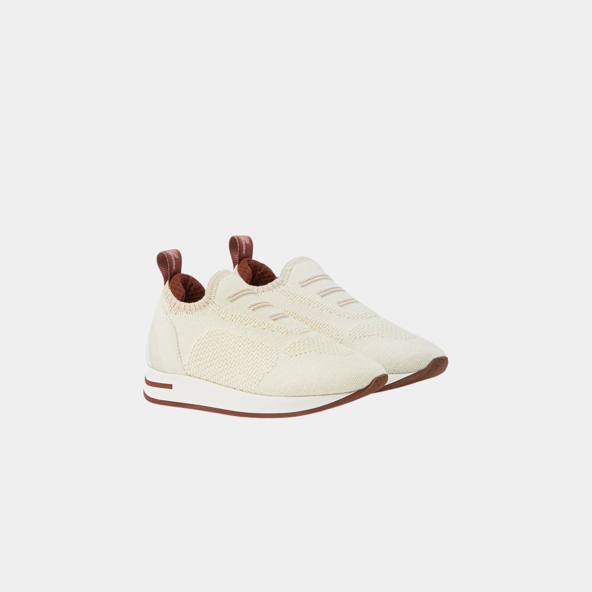 Loro Piana Kids 360 Slip On Sneaker in Wish Wool, Coconut Milk, Front