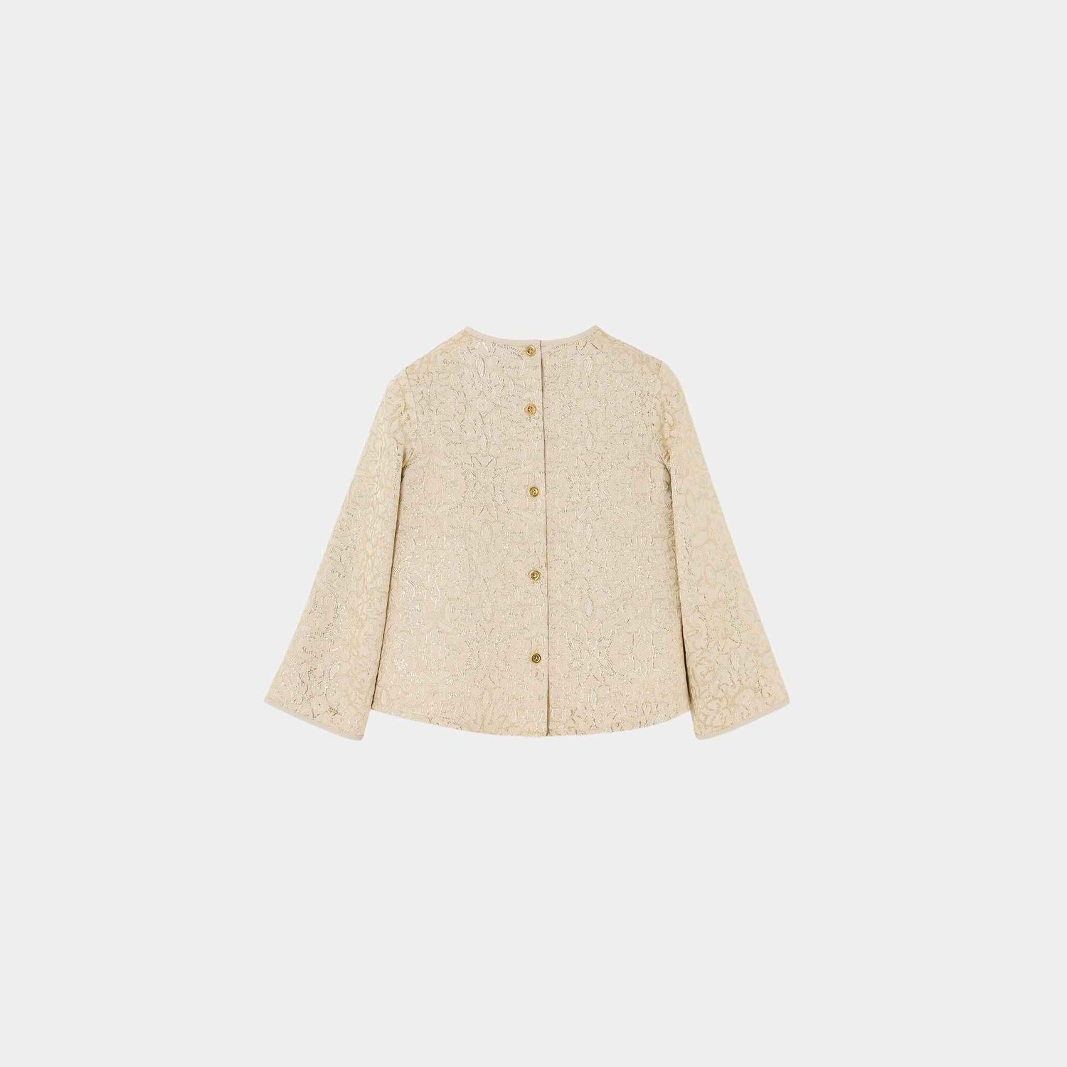 Loro Piana Kids Arazzo Blouse Silk, Goldent Butter, Back