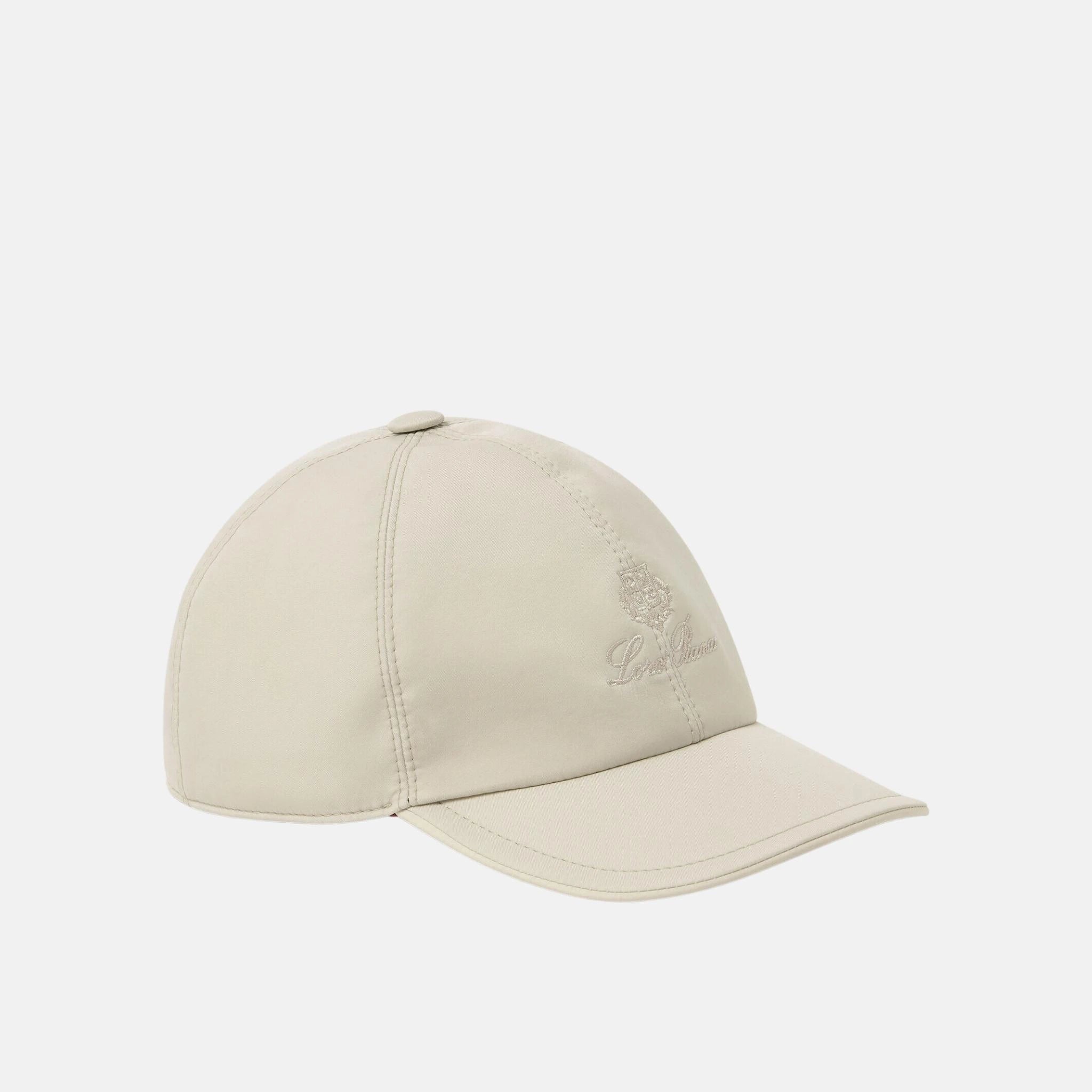 Loro Piana Kids Baseball Cap Microfibre Storm System, Ivory
