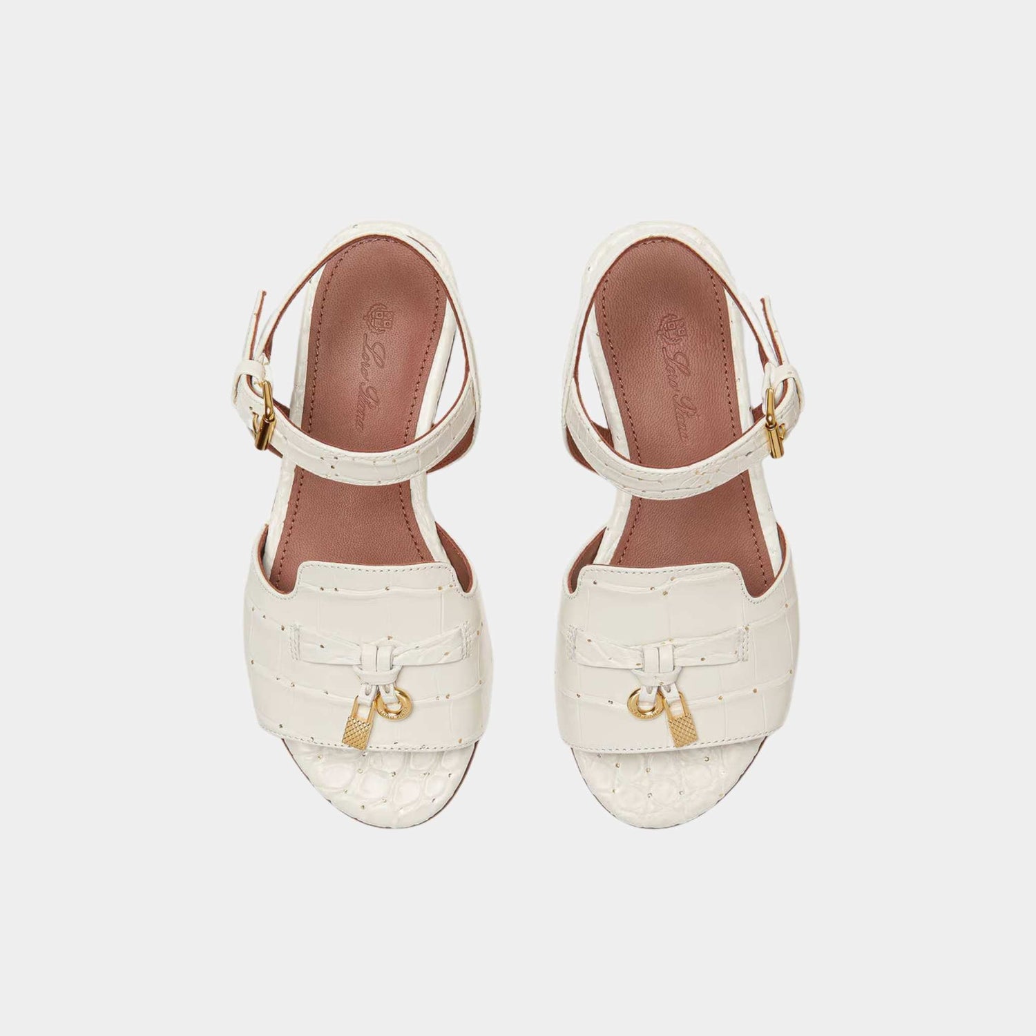 Loro Piana Kids Charms Sandal Alligator Leather, Top