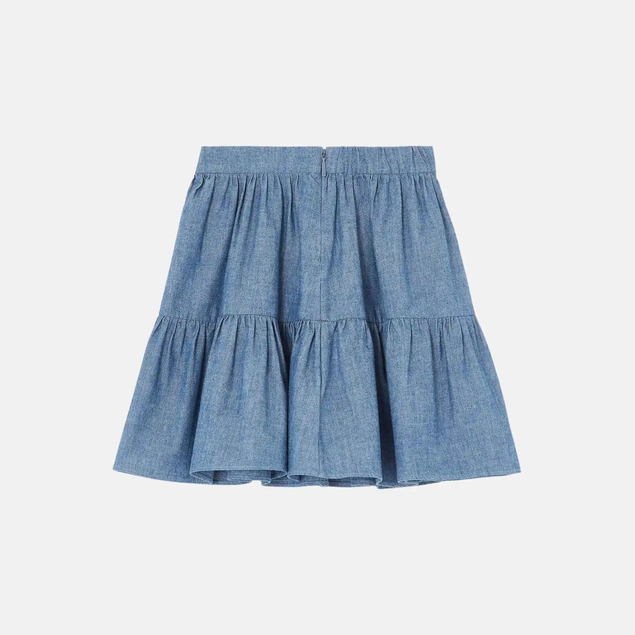 Loro Piana Kids Dalia Skirt in Cotton, Back